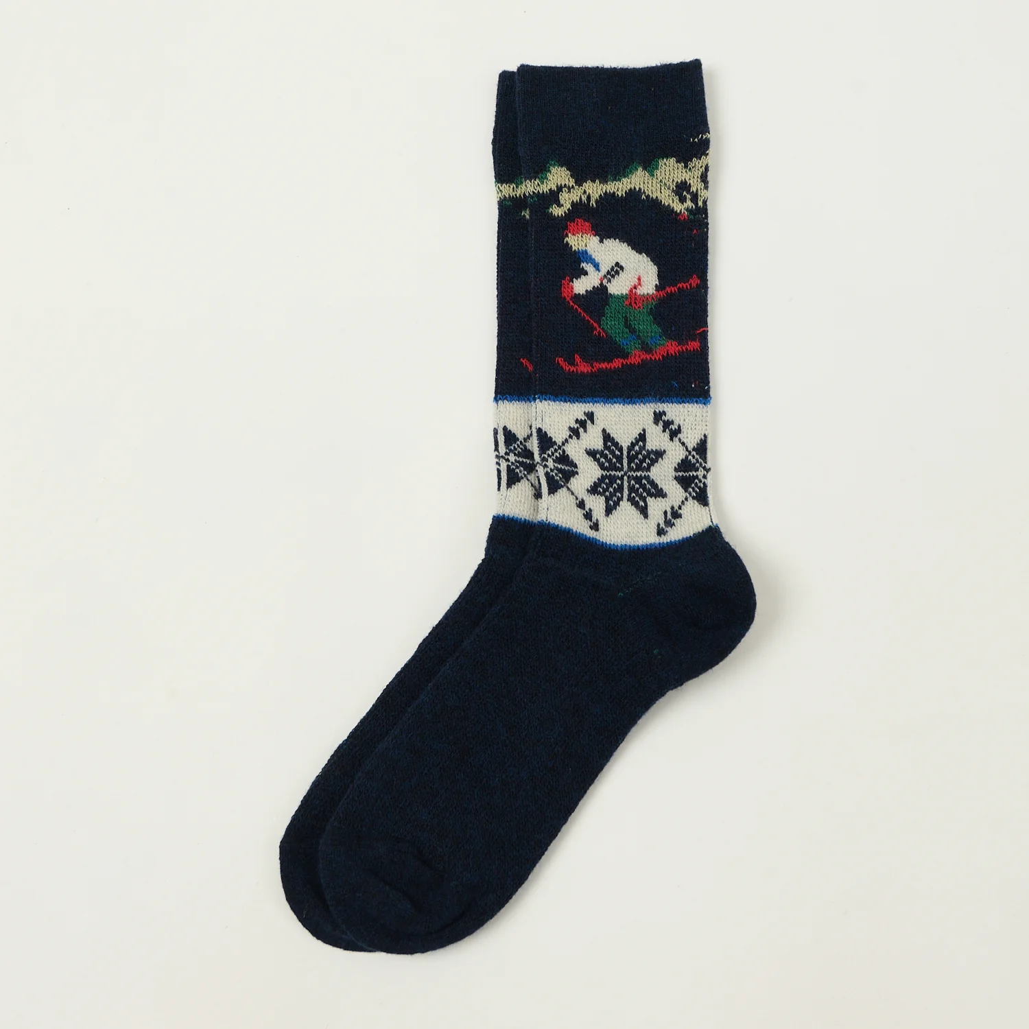 Anonymous Ism Wool Ski Jacquard Crew Sock - Navy