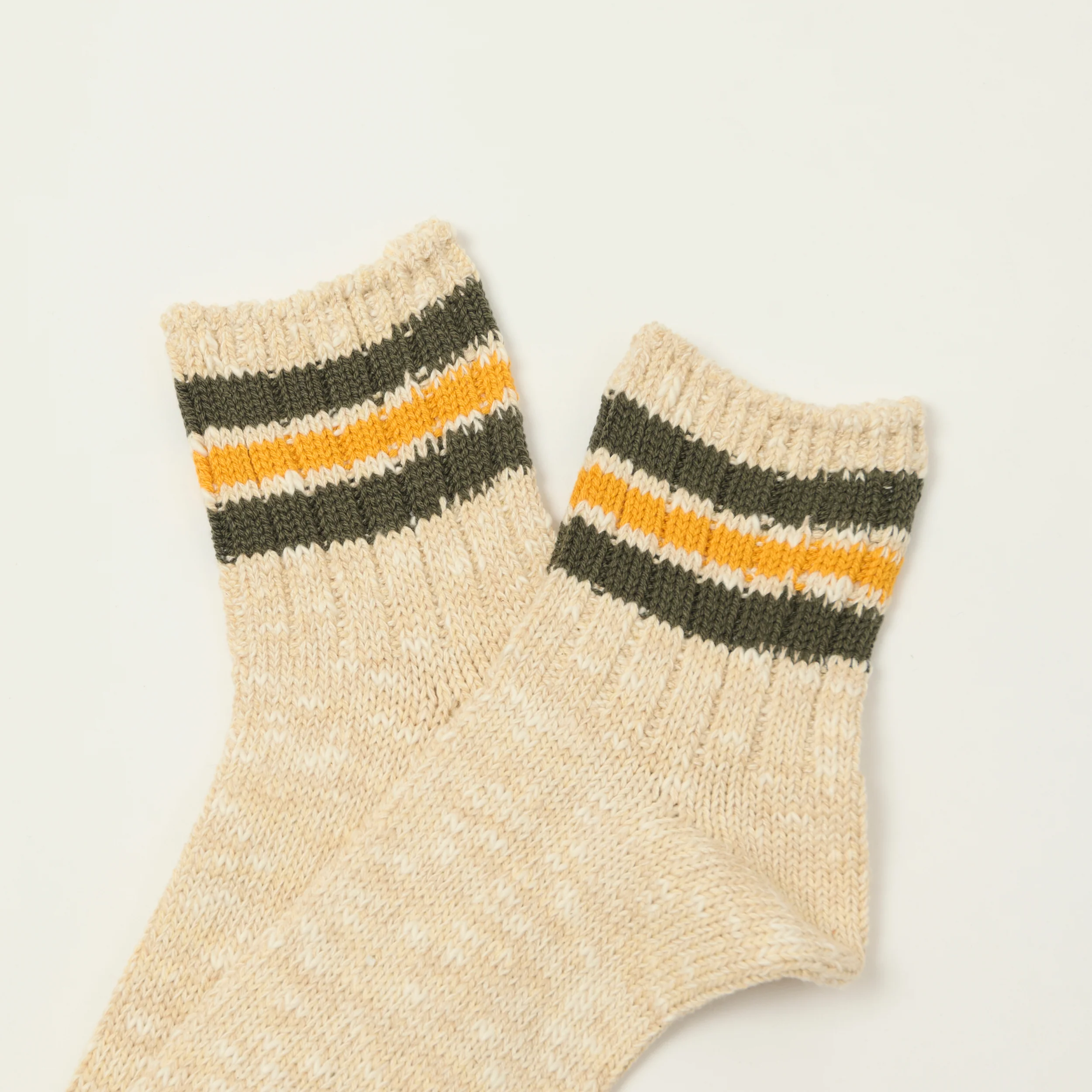 Anonymous Ism 3 Line Slub Q Sock - Beige - Image 2