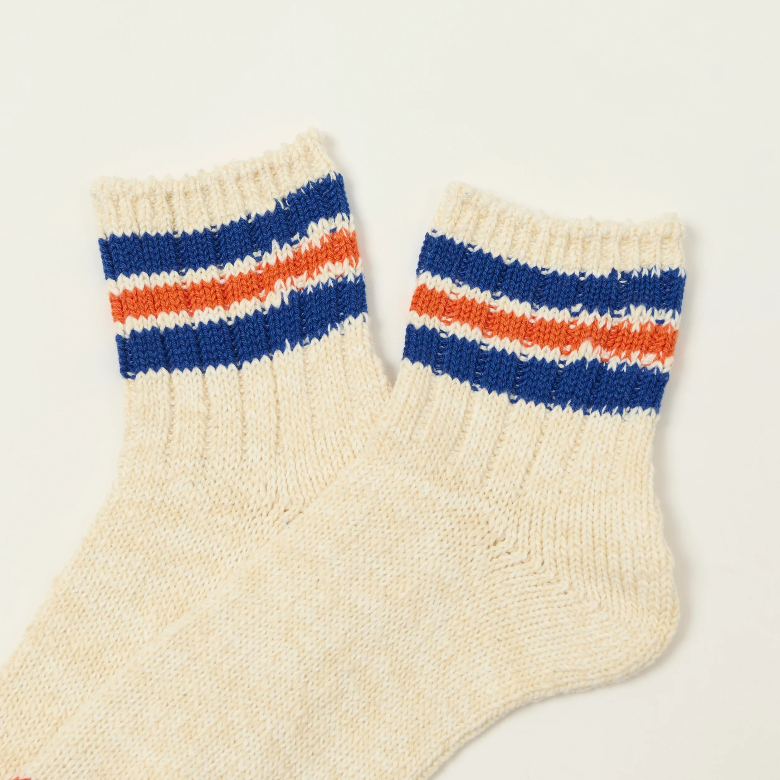 Anonymous Ism 3 Line Slub Q Sock - Blue & Orange - Image 2