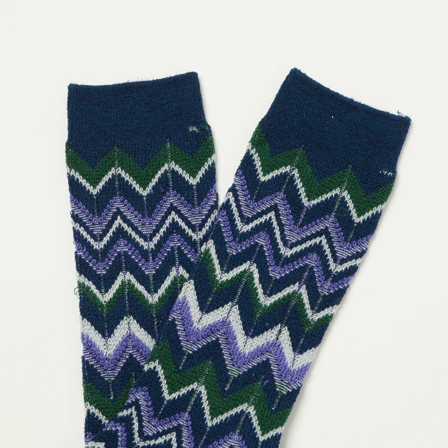 Anonymous Ism Modern Herringbone Crew Sock - Navy - Image 2