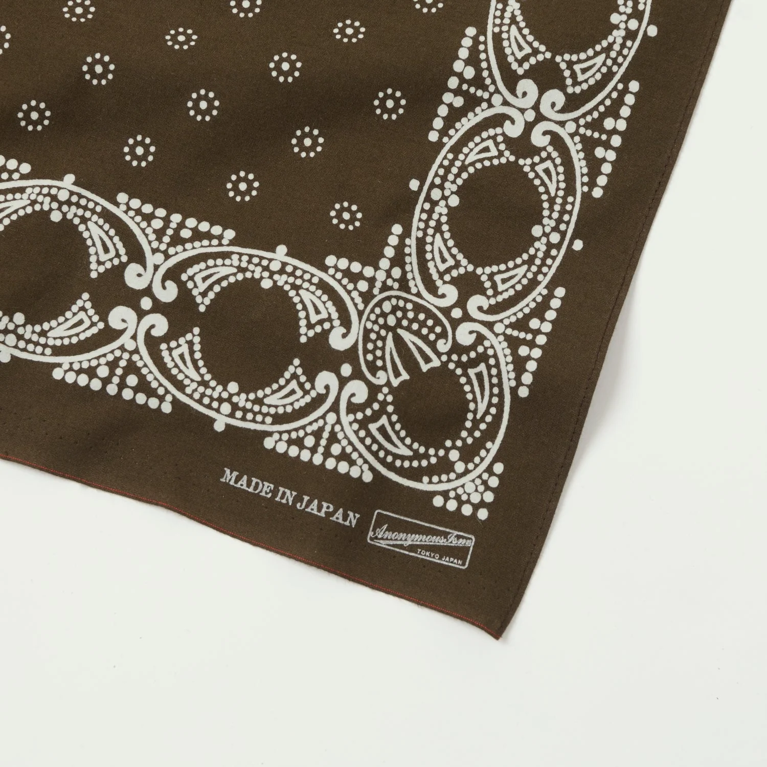Anonymous Ism Paisley Selvedge Bandana - Brown - Image 2