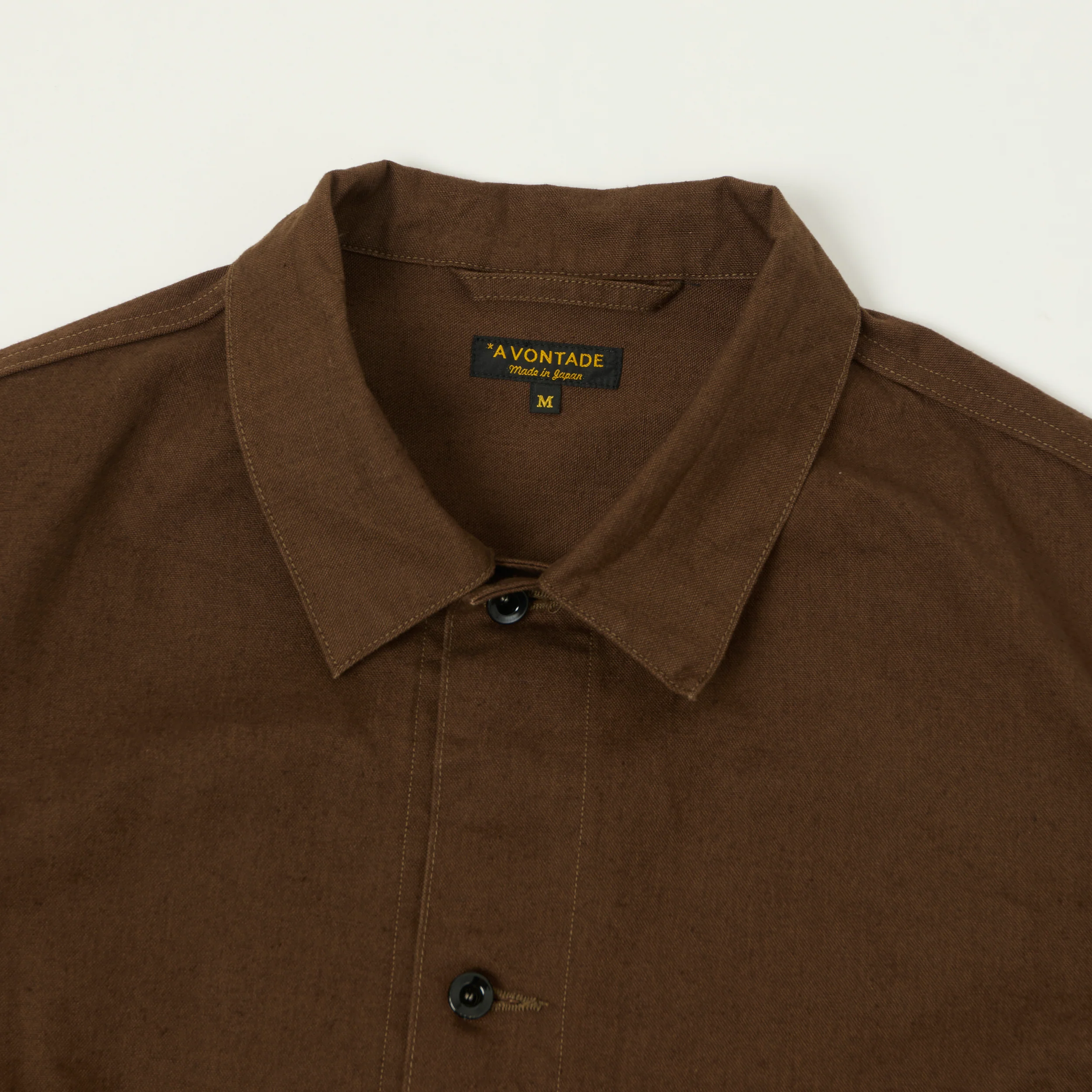 A Vontade Cotton/Hemp Coal Mine Blouse Jacket - Dark Brown - Image 2