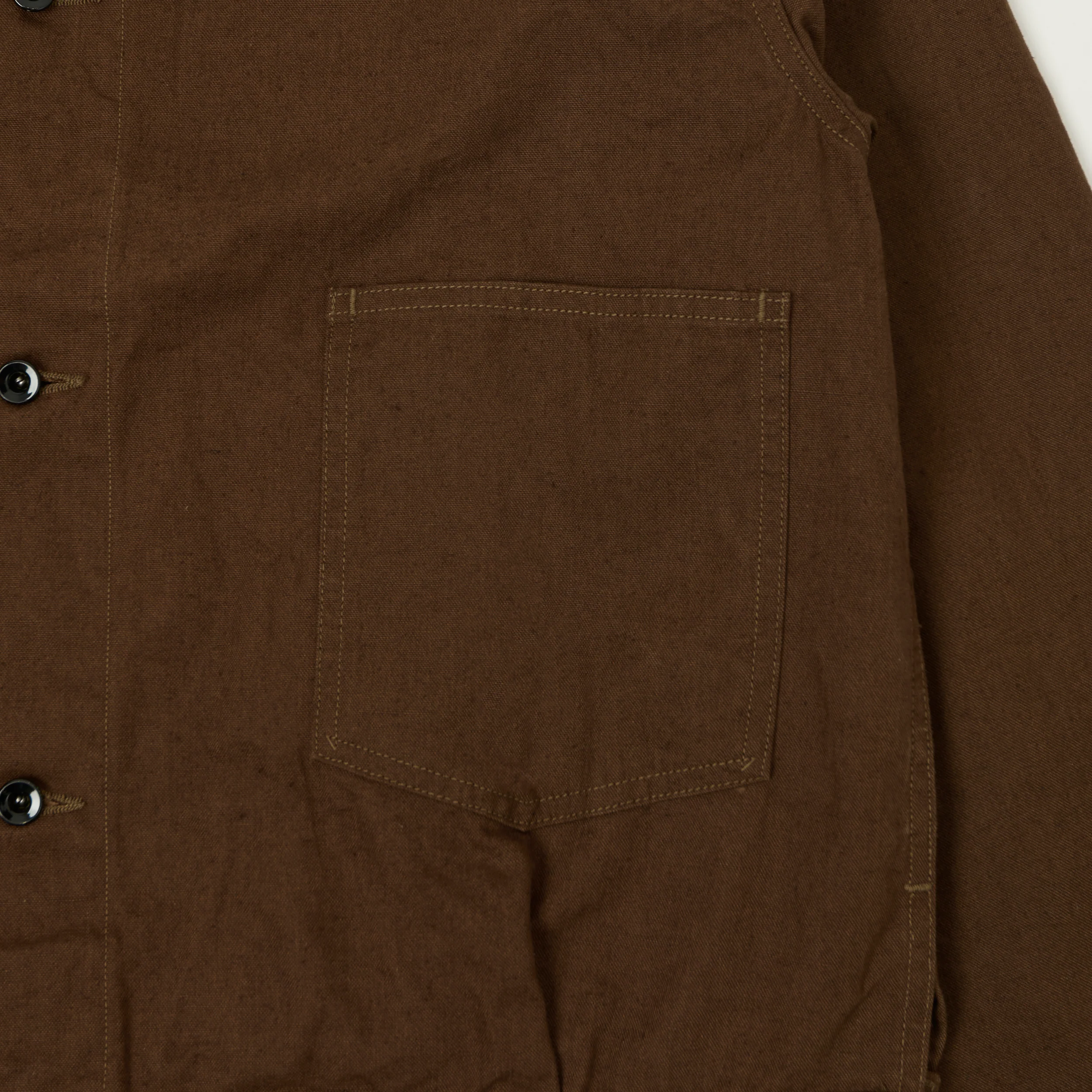 A Vontade Cotton/Hemp Coal Mine Blouse Jacket - Dark Brown - Image 3