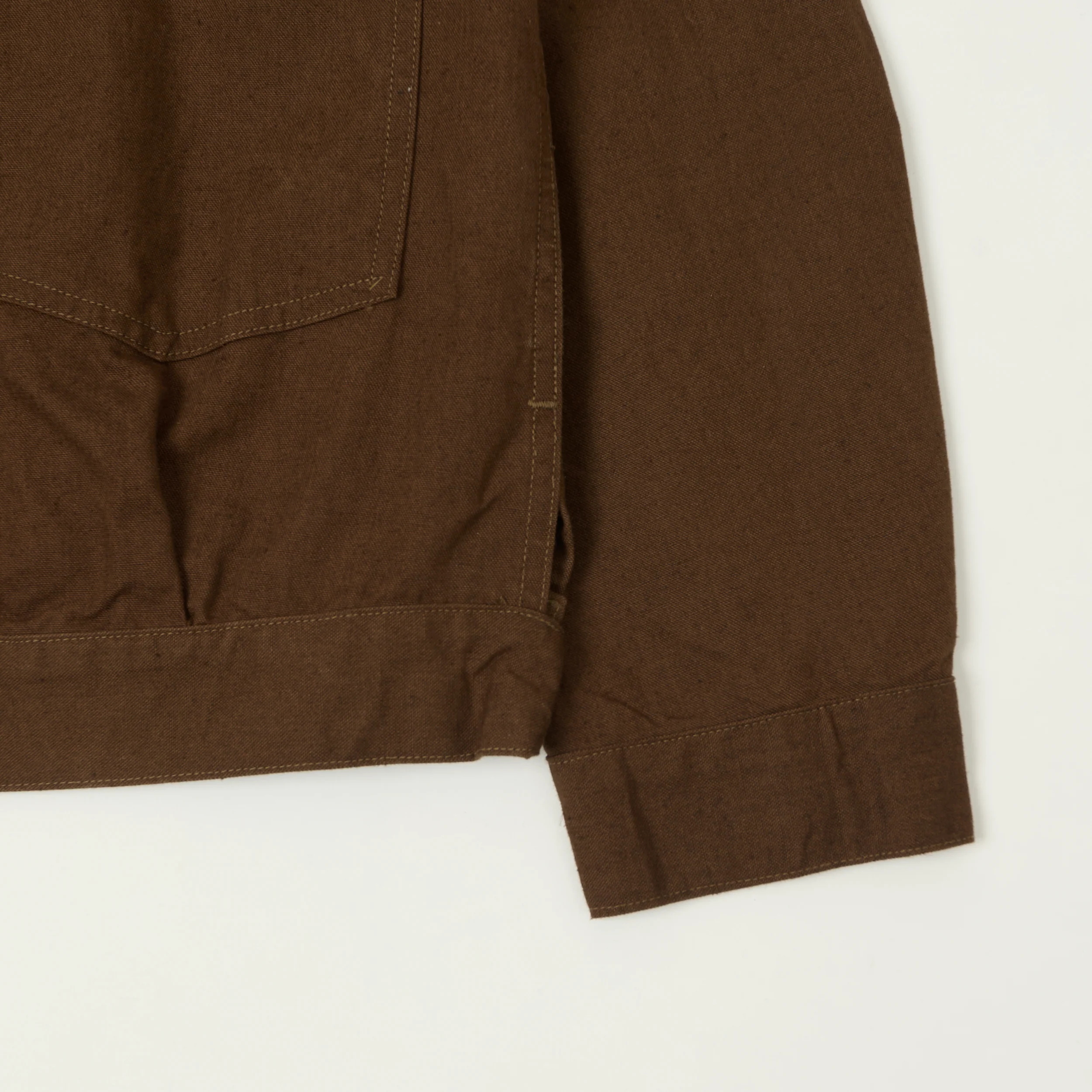 A Vontade Cotton/Hemp Coal Mine Blouse Jacket - Dark Brown - Image 4