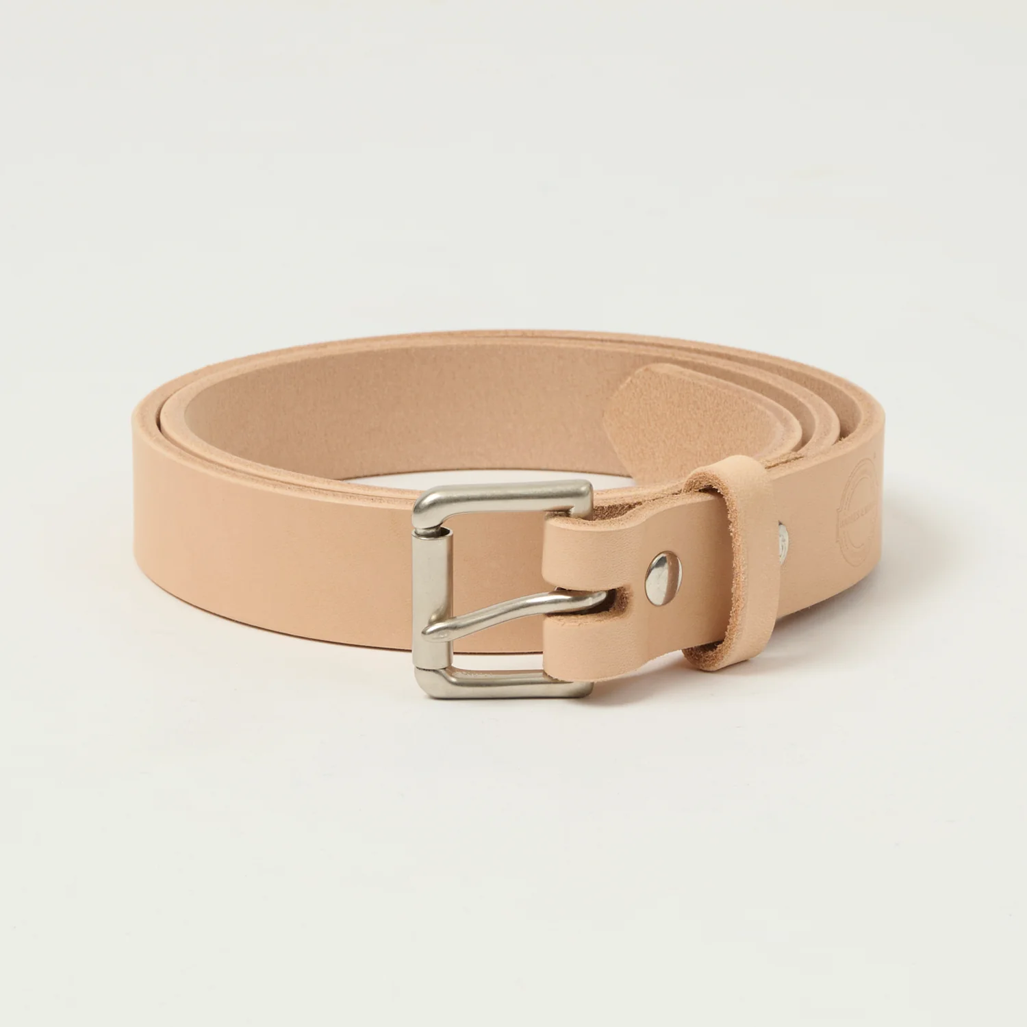 Barnes & Moore Slim Roller Belt - Natural/Nickel