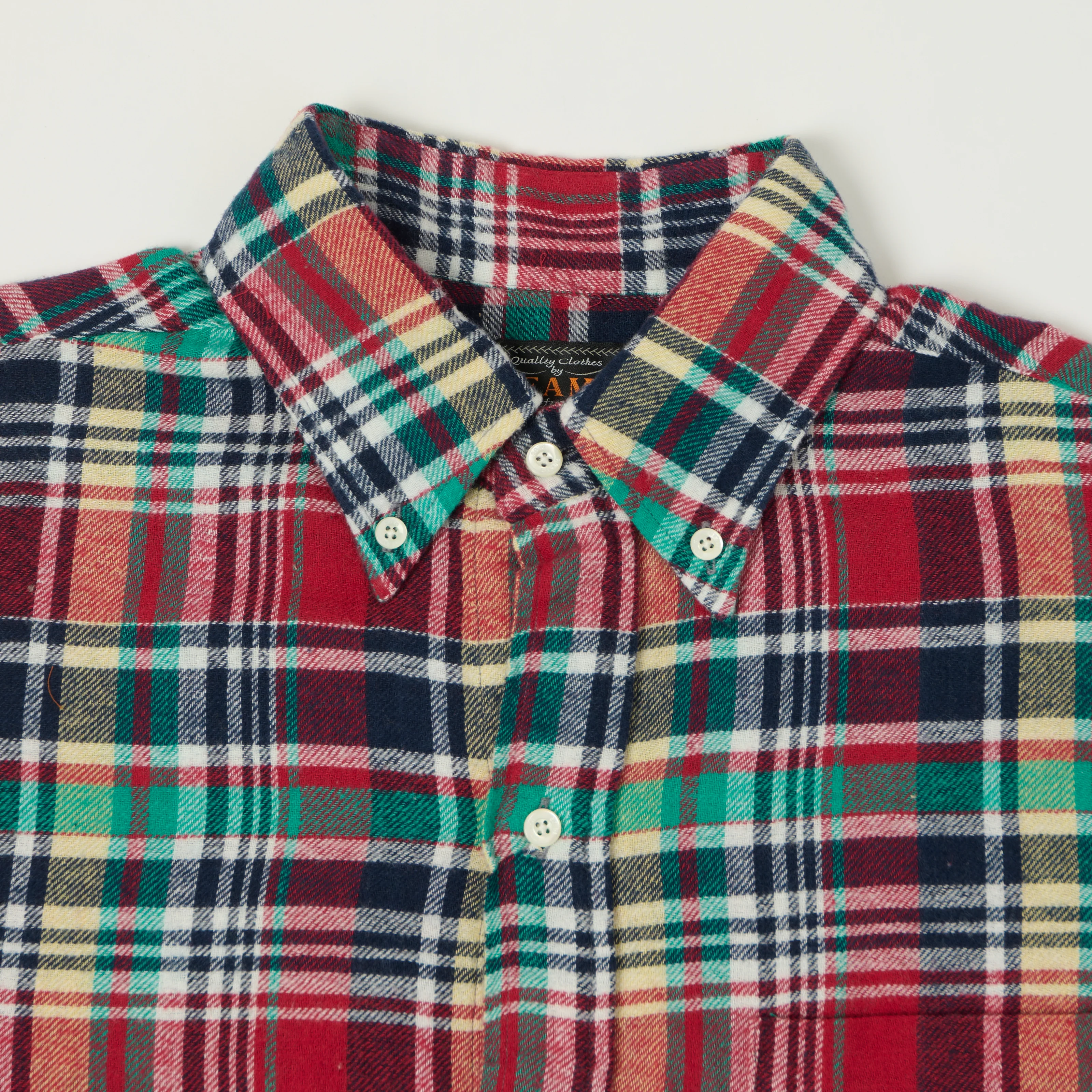 Beams Plus Button Down Plaid Shirt - Red - Image 2