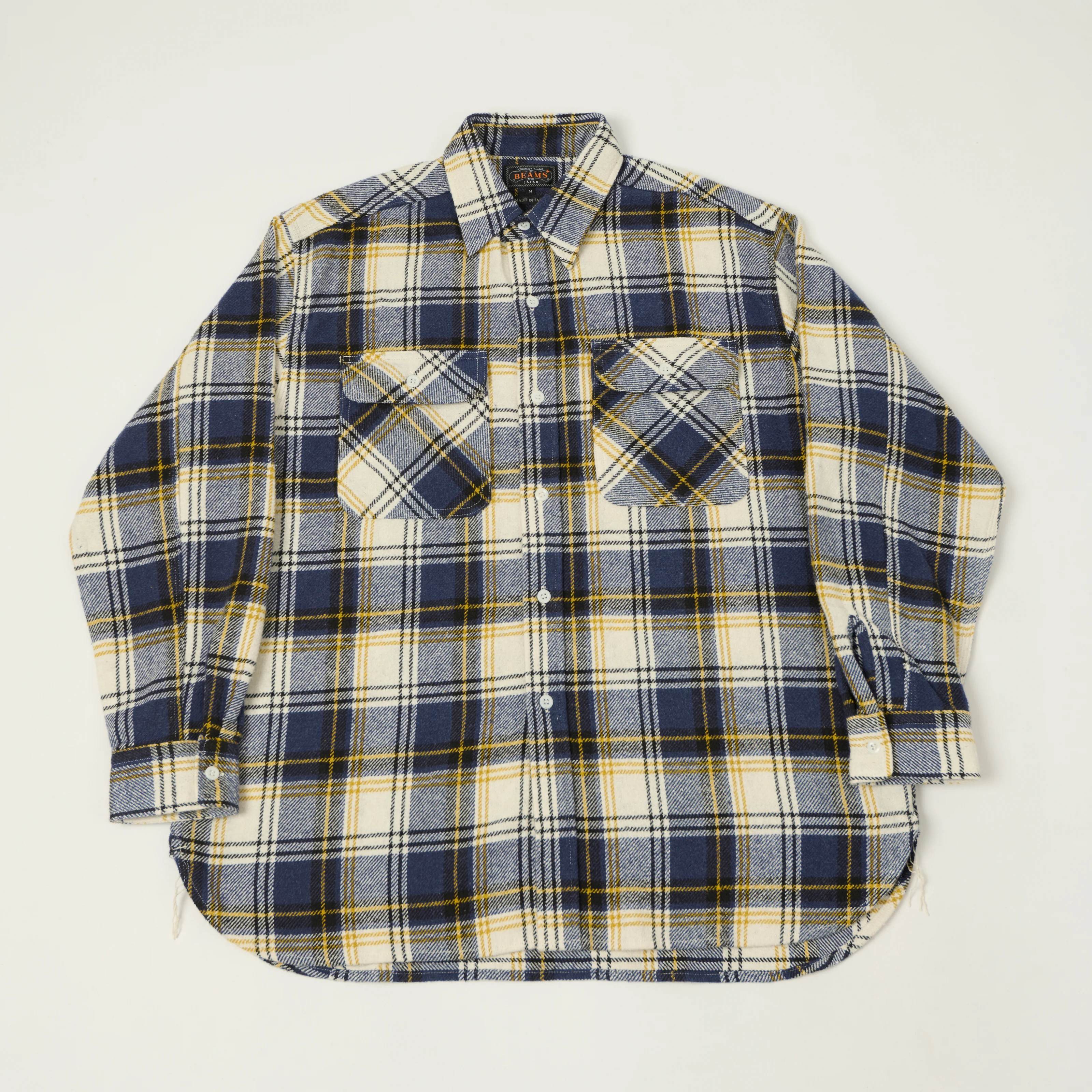 Beams Plus 'Jazz Nep' Plaid Flannel Shirt - Purple