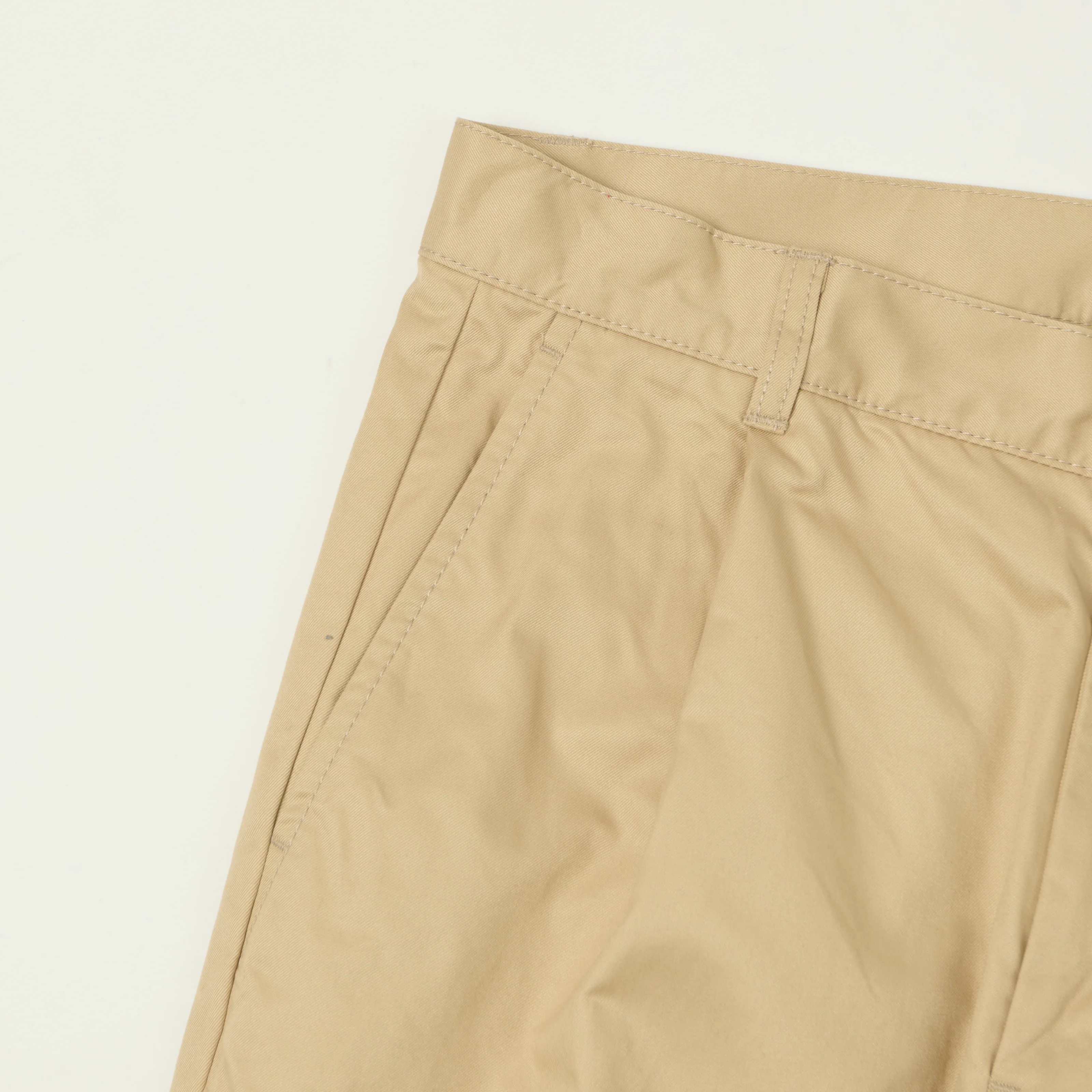 Beams Plus Single Pleat Tapered Chino - Beige - Image 4