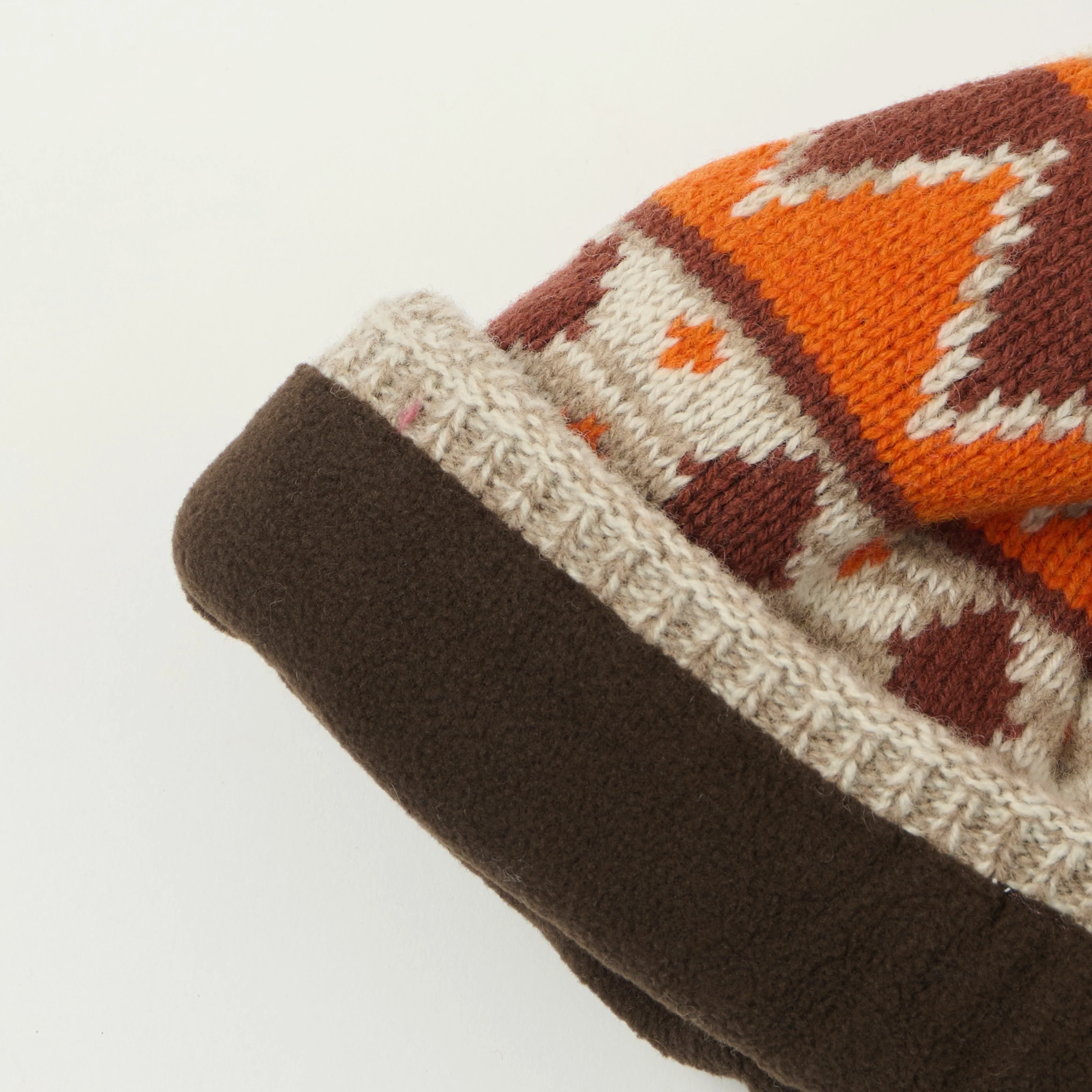 Beams Plus Nordic Bobble Beanie - Beige/Multi - Image 2