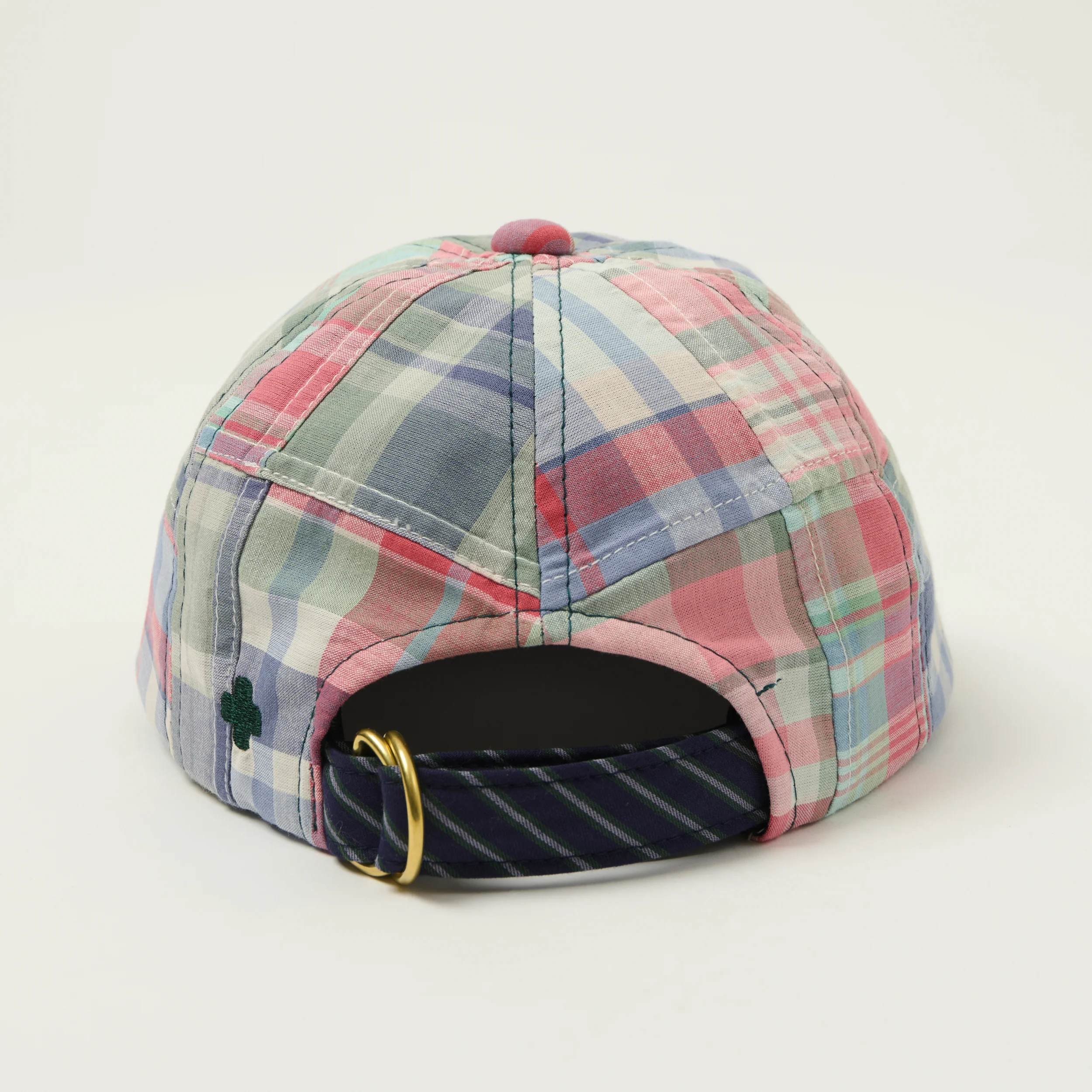 Beams Plus 6-Panel Patchwork Madras Baseball Cap - Pink - Image 2