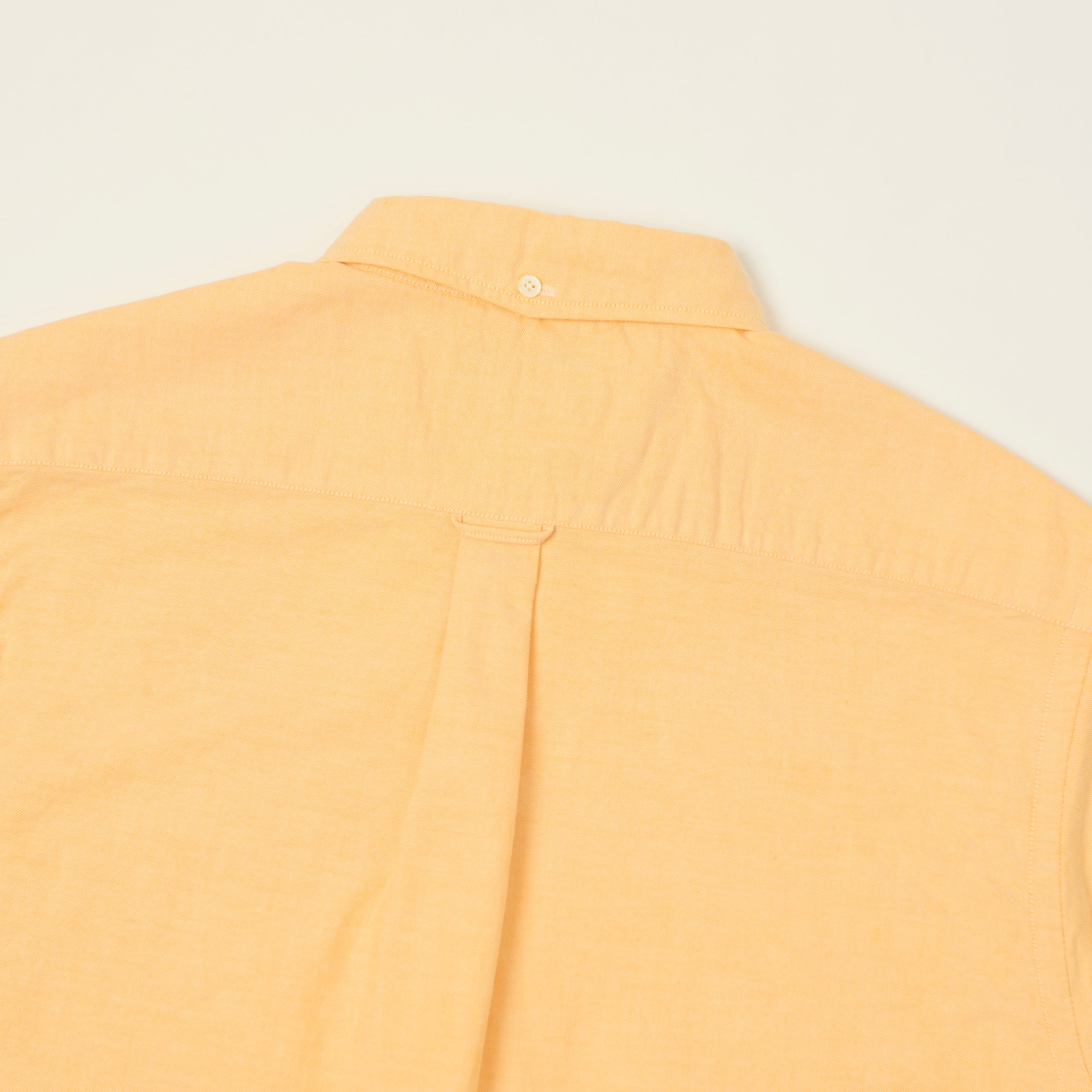 Beams Plus Button Down Short Sleeve Oxford Shirt - Yellow - Image 5