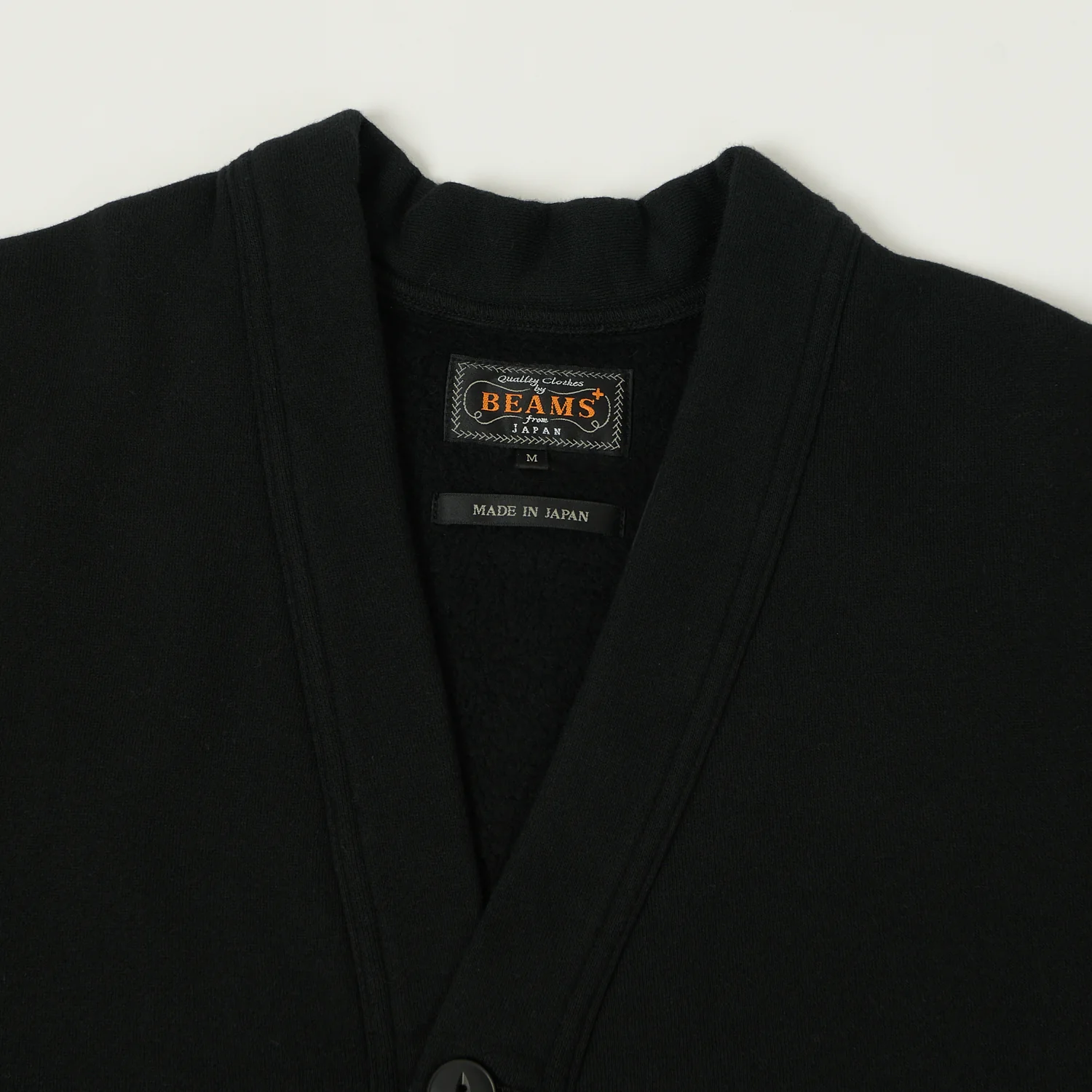 Beams Plus Button Up Sweat Cardigan - Black - Image 2