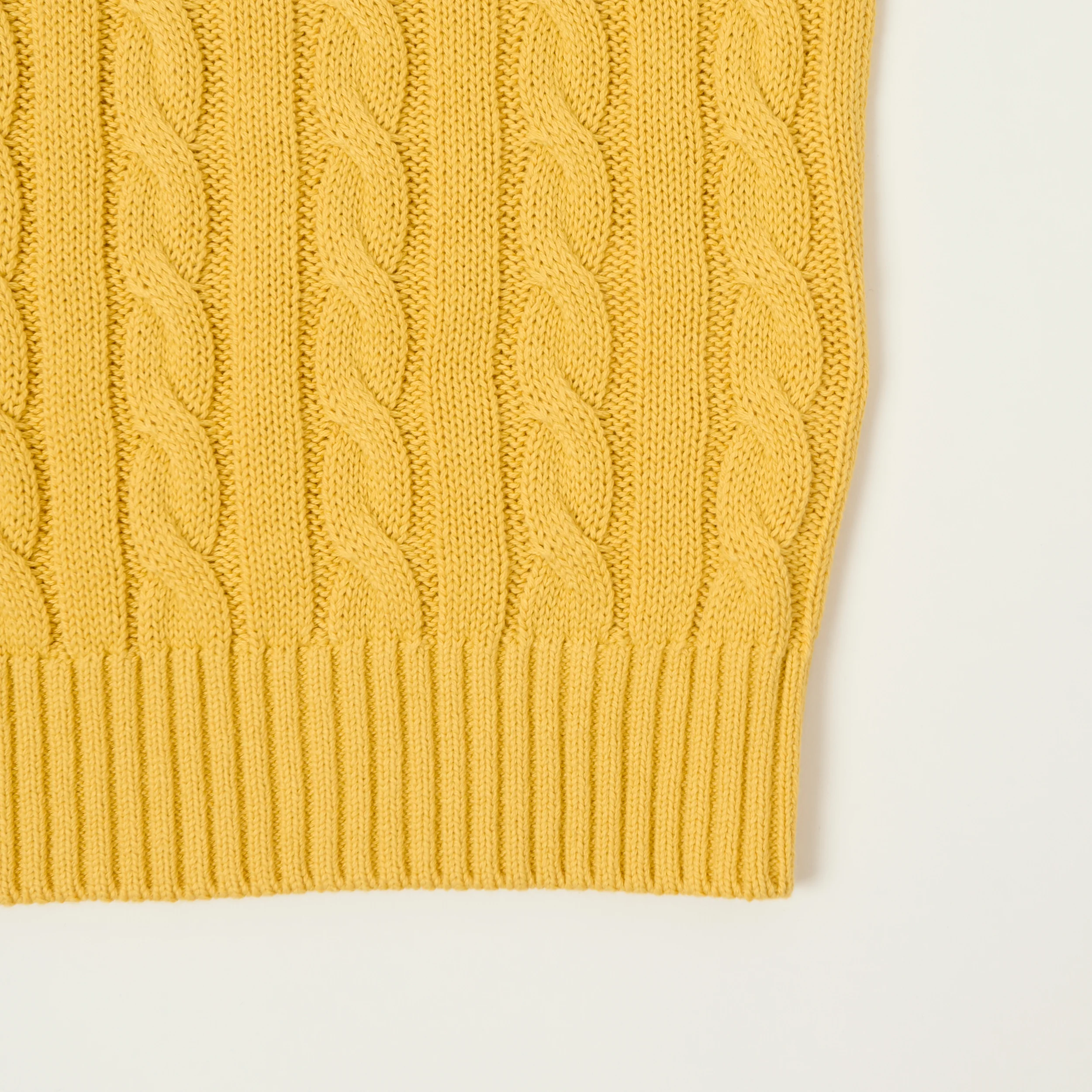 Beams Plus Cable Knit Vest - Yellow - Image 3