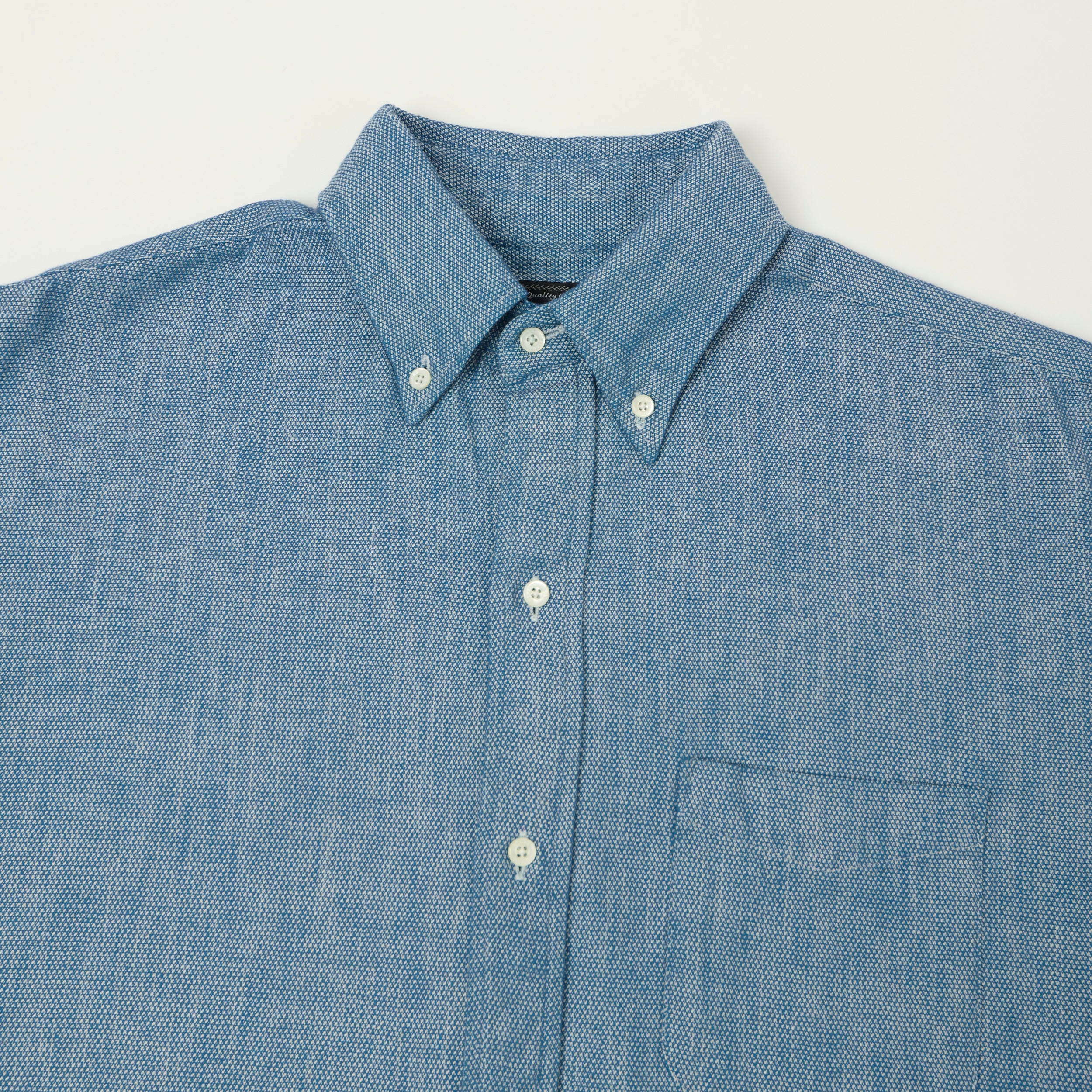 Beams Plus Low Tension Oxford Cloth Button Down Shirt - Light Indigo - Image 2