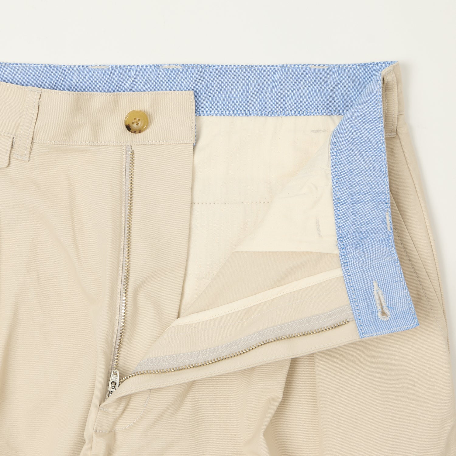 Beams Plus Double Pleat Twill Trousers - Cement - Image 2
