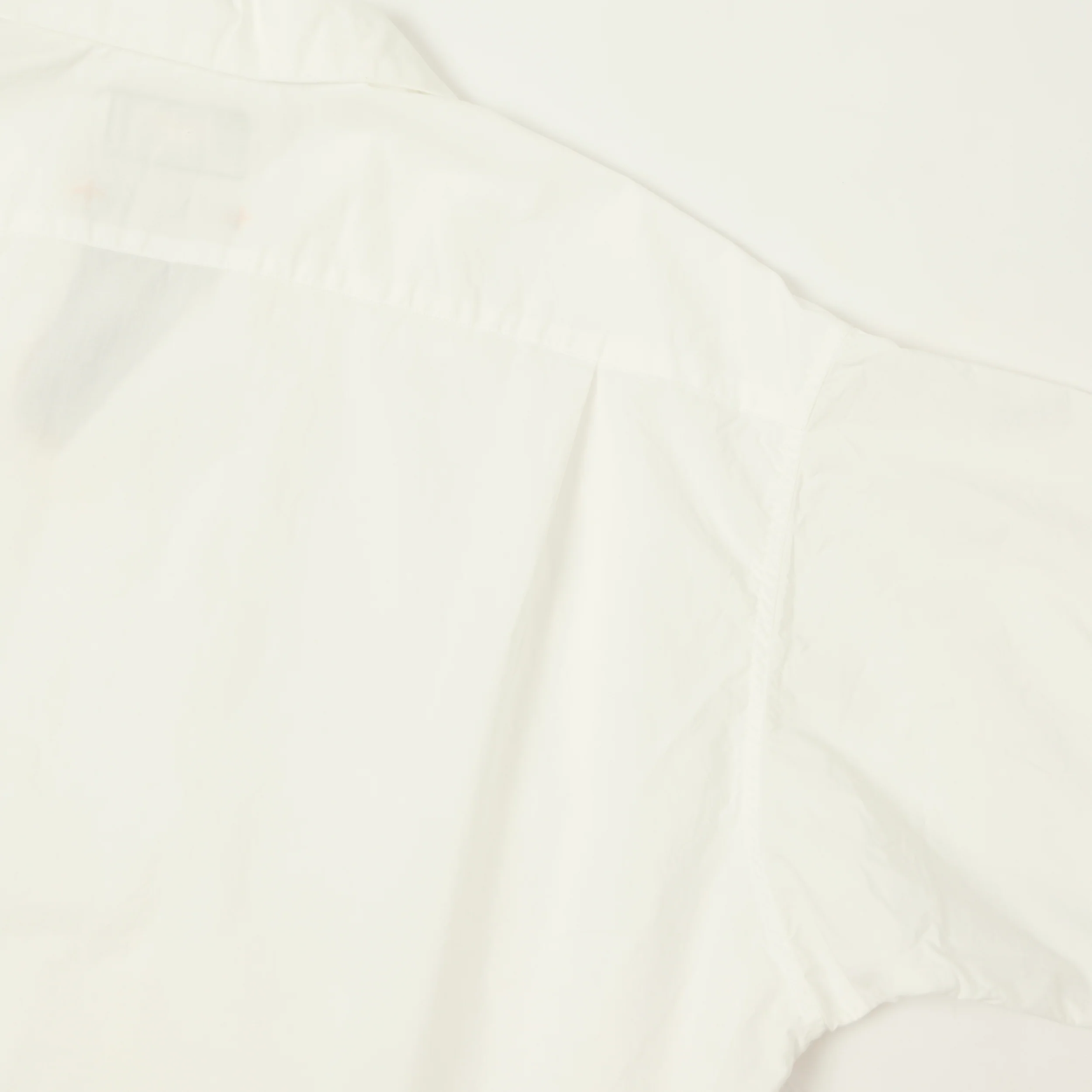 Beams Plus Open Collar Short Sleeve Peruvian Pima Shirt - White - Image 4