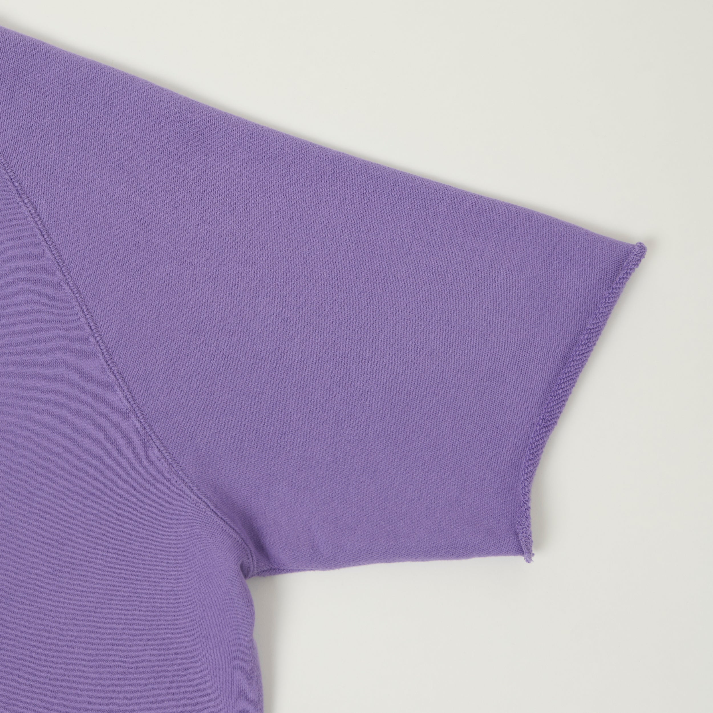 Beams Plus Cut Off Sleeve Raglan Sweatshirt - Purple - Image 3