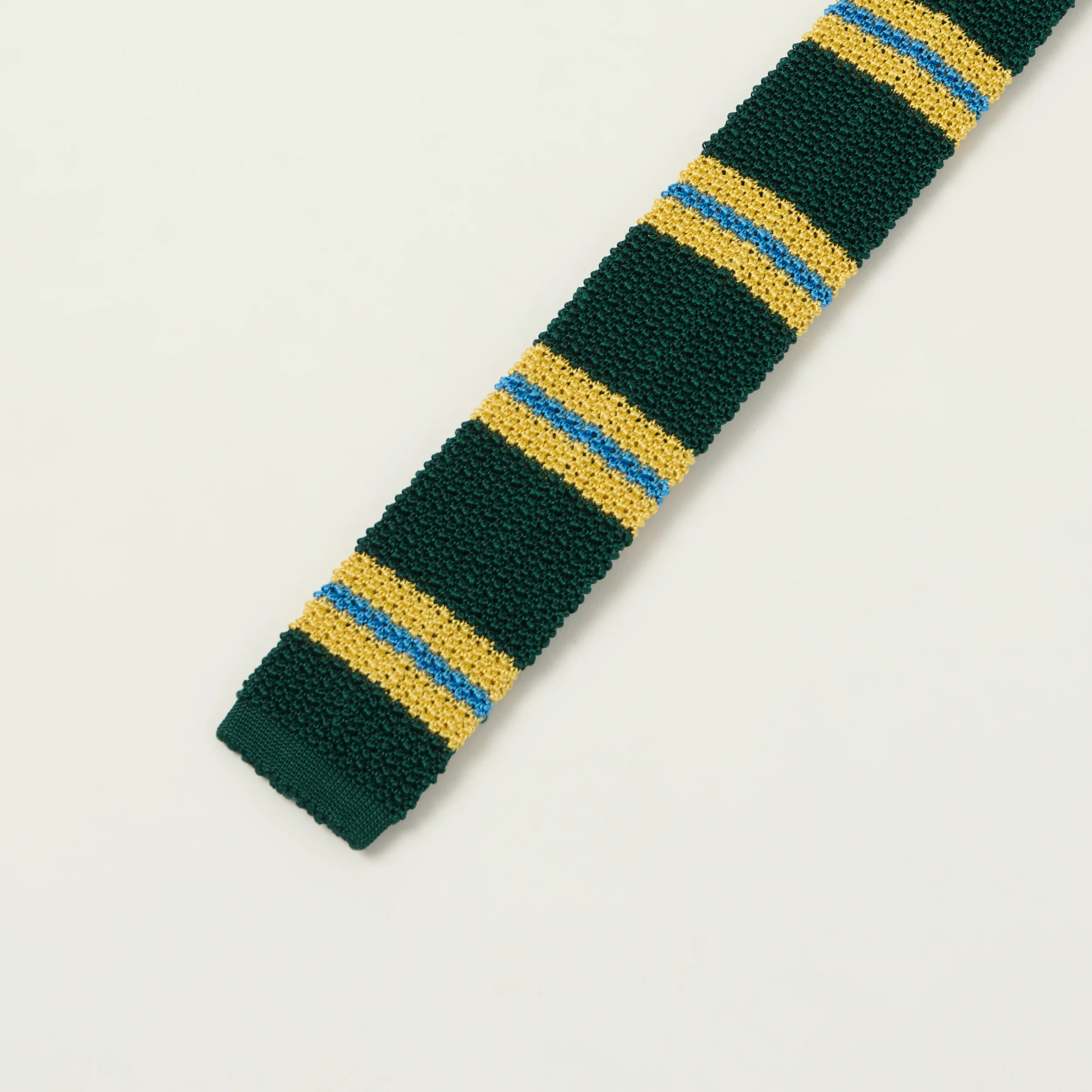Beams Plus Striped Knitted Tie - Green - Image 2