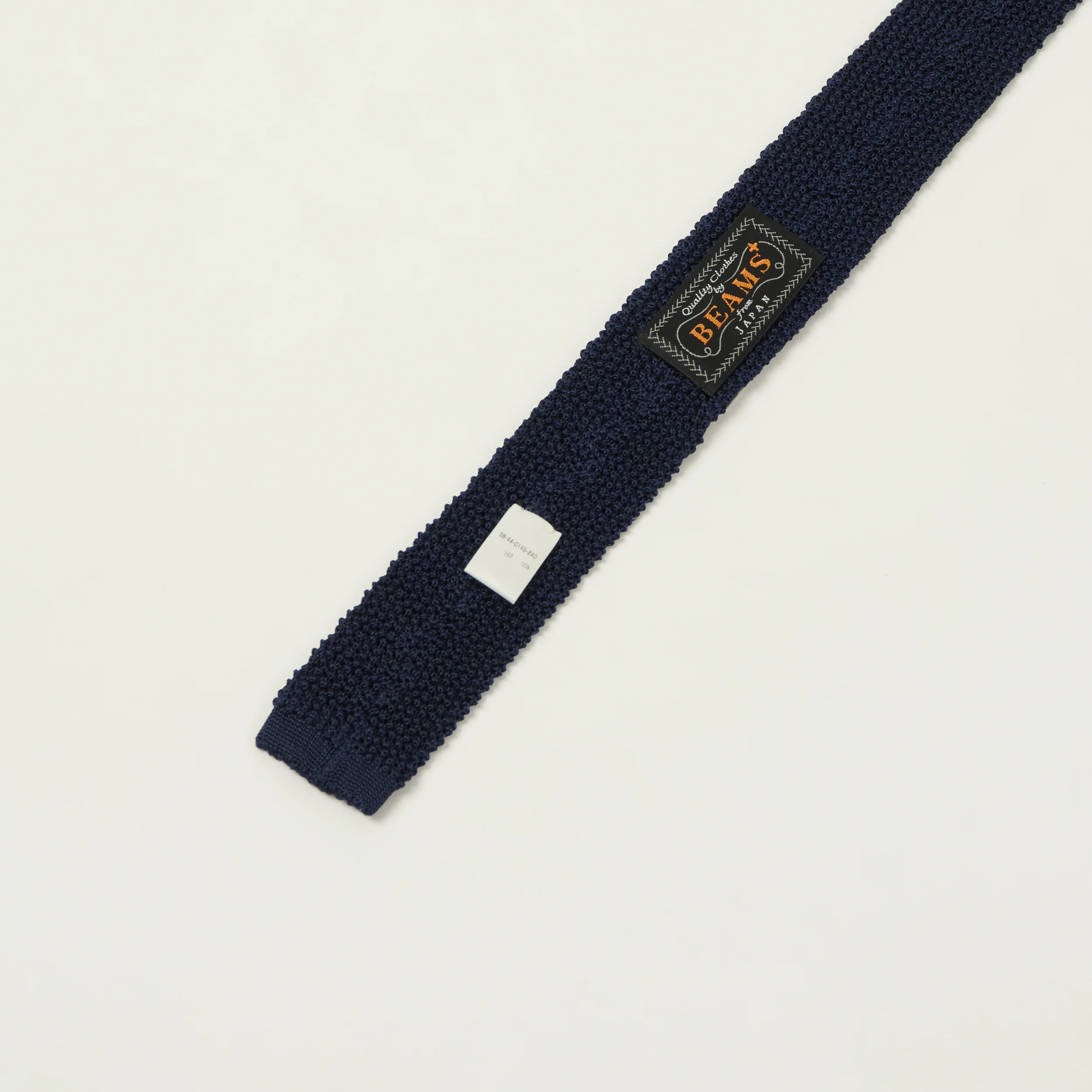 Beams Plus Striped Knitted Tie - Navy - Image 3