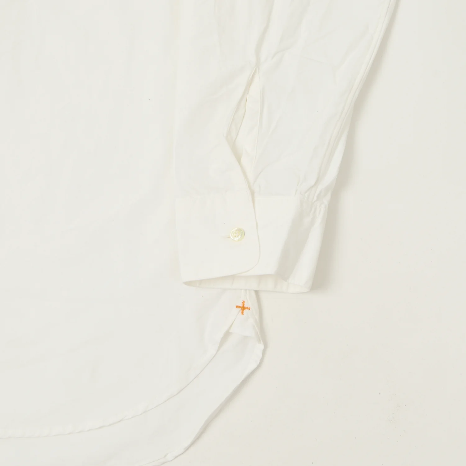Beams Plus Superfine Band Collar Shirt - White - Image 4