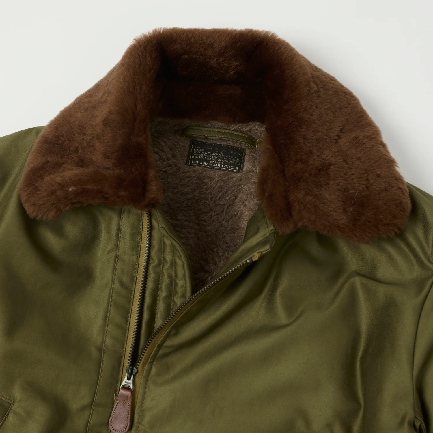 Buzz Rickson's 'Rough Wear Clothing Co' B-15 Flight Jacket - Olive Drab - Image 2