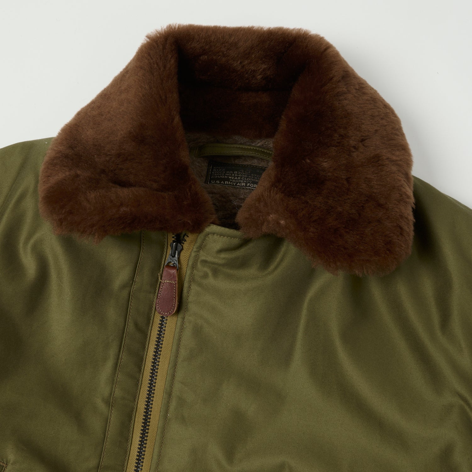 Buzz Rickson's 'Rough Wear Clothing Co' B-15 Flight Jacket - Olive Drab - Image 6