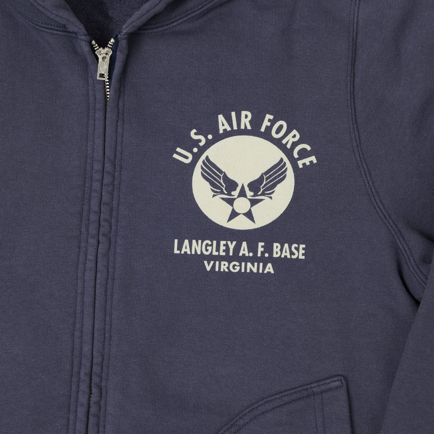 Buzz Rickson's U.S.A.F Full Zip Sweat Parka - Navy - Image 2