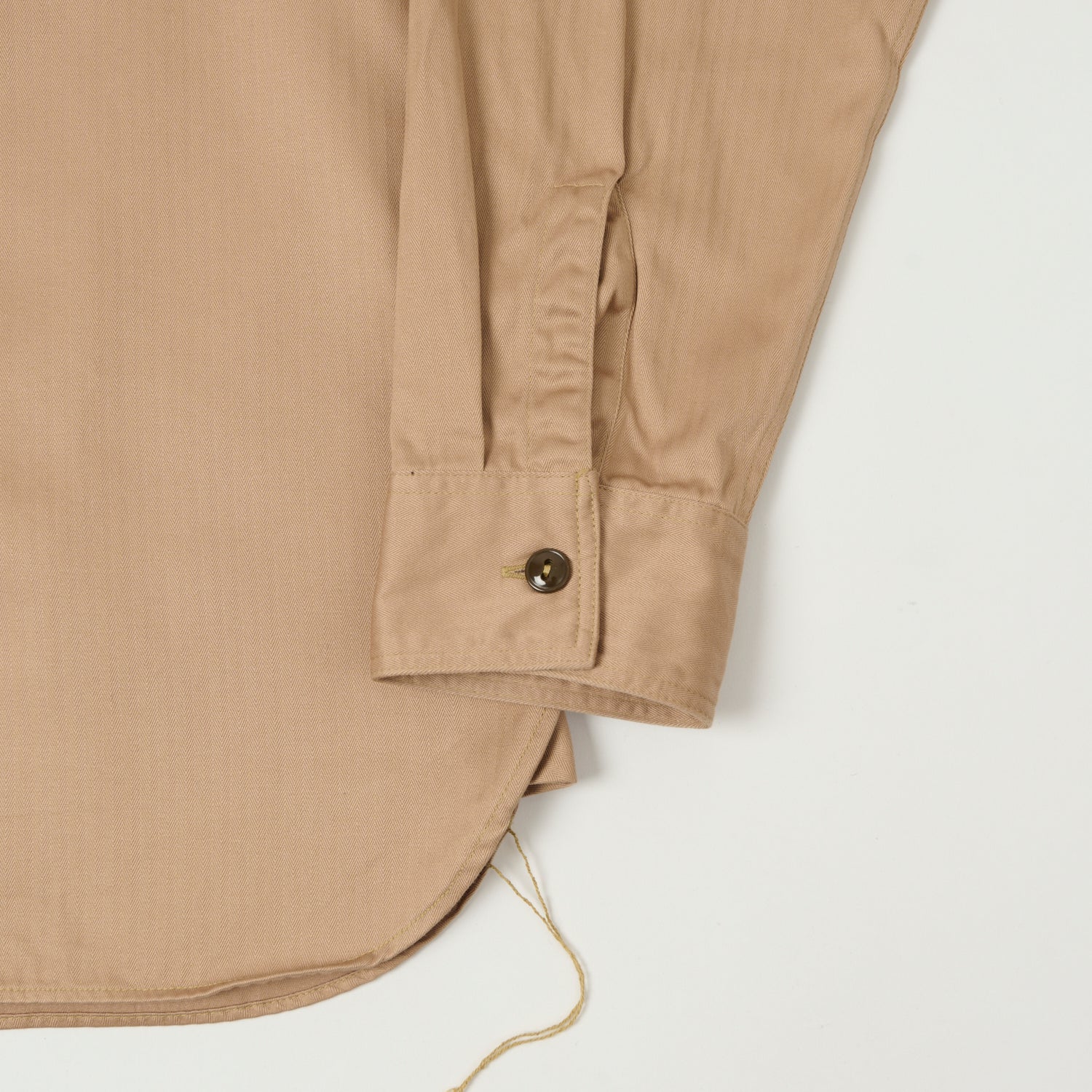 Buzz Rickson's Herringbone Open Pocket Work Shirt - Beige - Image 3