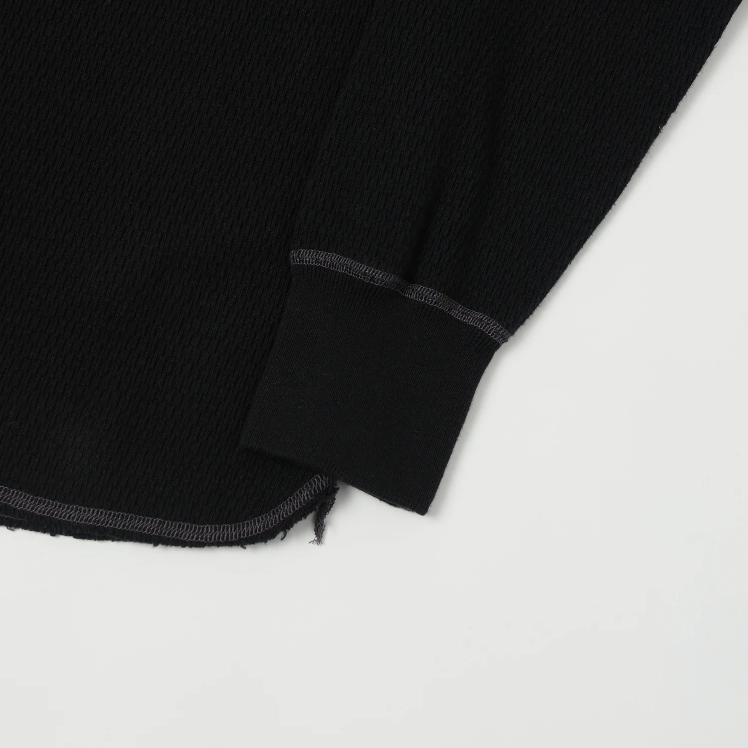 Buzz Rickson's Long Sleeve Thermal Henley - Black - Image 3