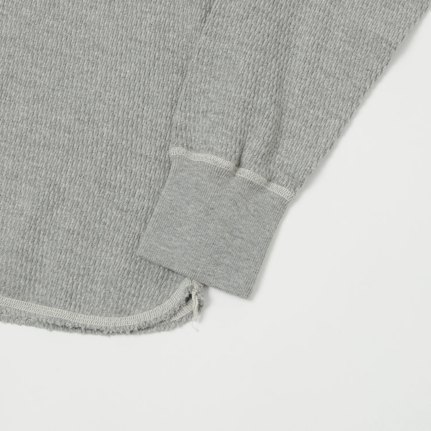 Buzz Rickson's Long Sleeve Thermal Henley - Heather Grey - Image 3