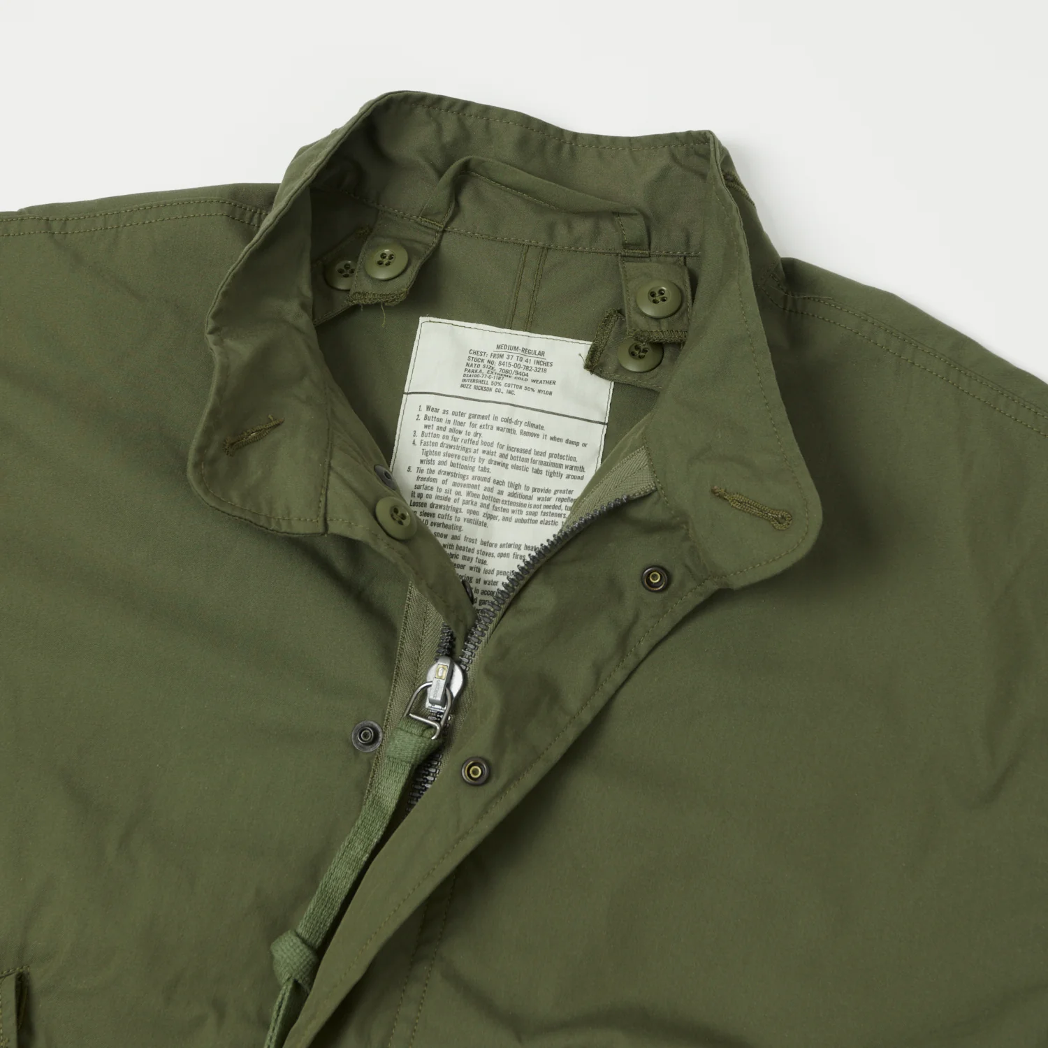 Buzz Rickson's U.S. Army M-65 Cold Weather Parka - Olive Drab - Image 2