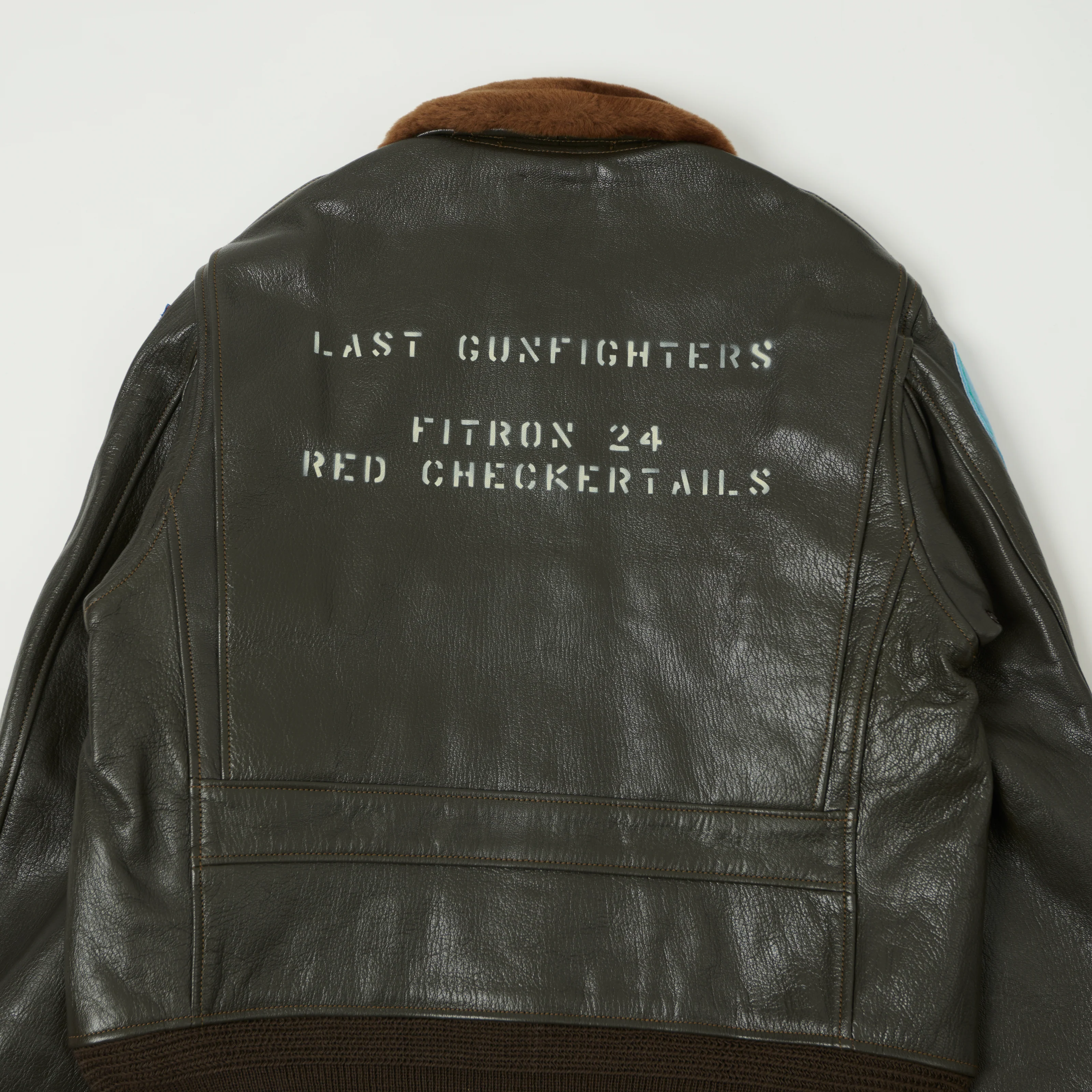 Buzz Rickson's Pritzker & Sons 'Last Gunfighters' Leather G-1 Flight Jacket - Grey Brown - Image 3