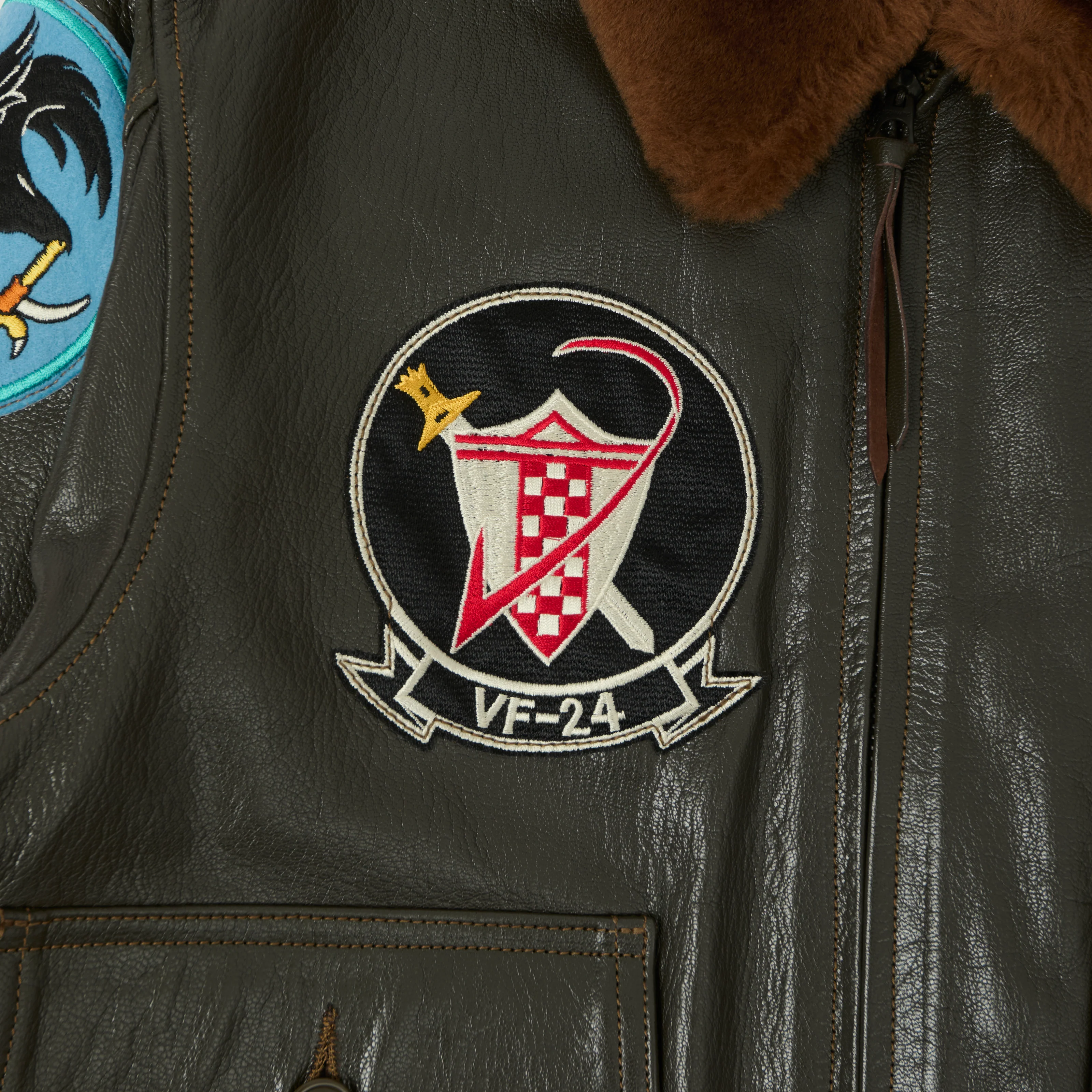 Buzz Rickson's Pritzker & Sons 'Last Gunfighters' Leather G-1 Flight Jacket - Grey Brown - Image 5