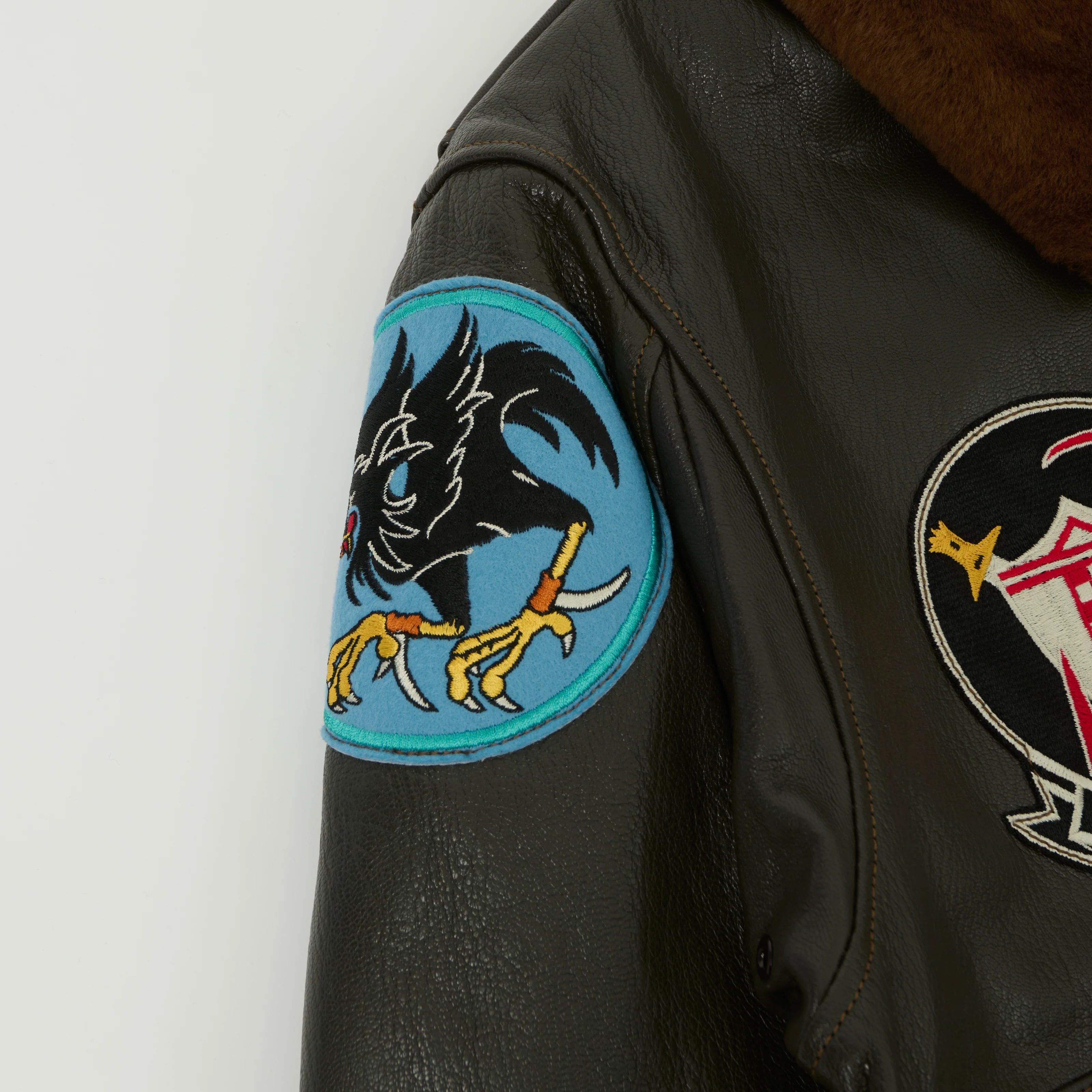 Buzz Rickson's Pritzker & Sons 'Last Gunfighters' Leather G-1 Flight Jacket - Grey Brown - Image 6