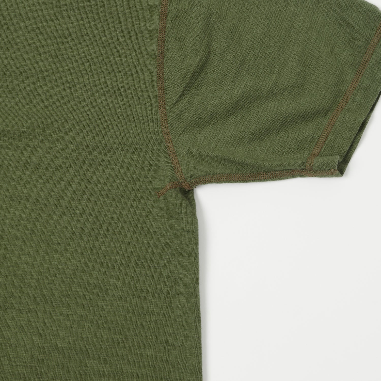Buzz Rickson's Slub Henley T-Shirt - Olive - Image 3