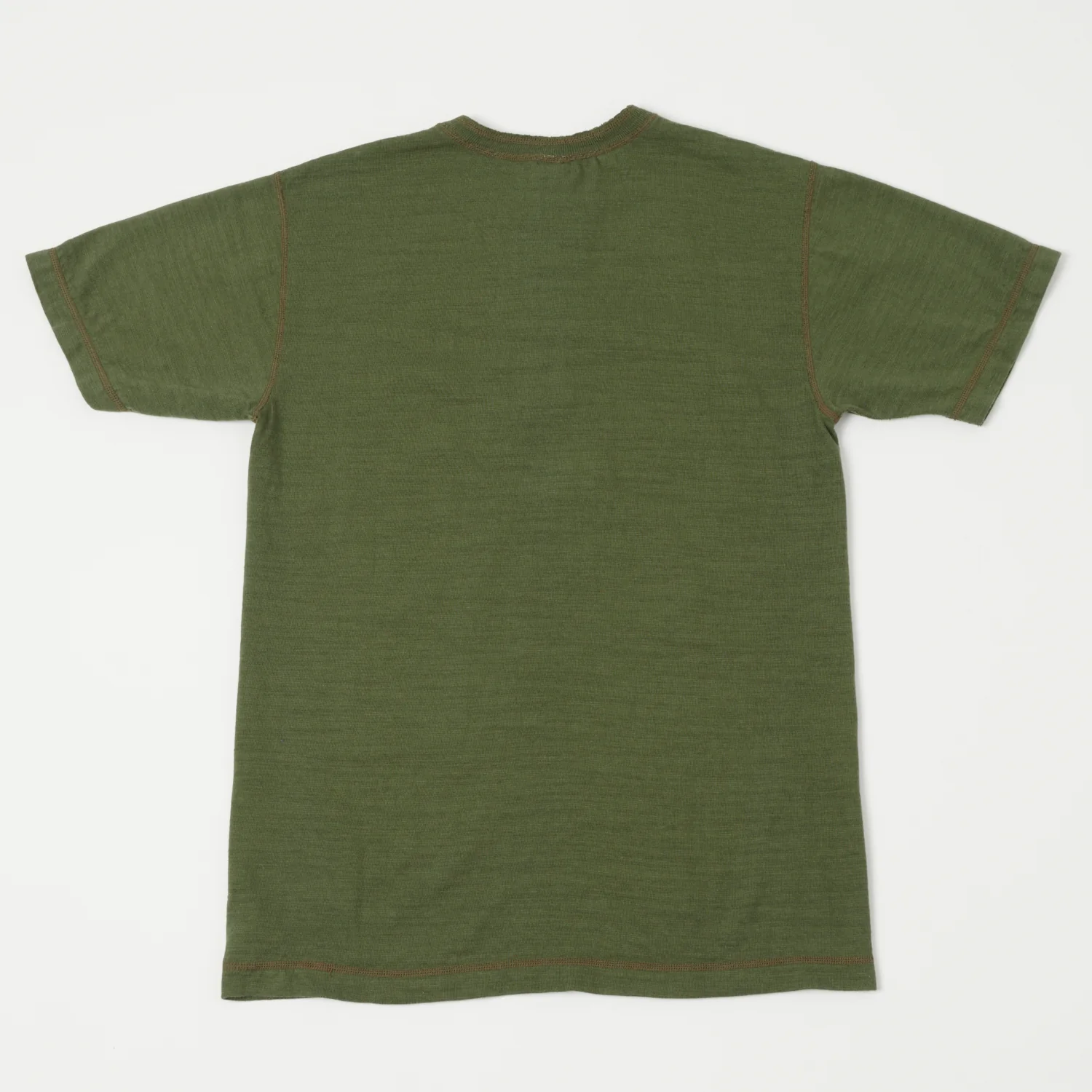 Buzz Rickson's Slub Henley T-Shirt - Olive - Image 4