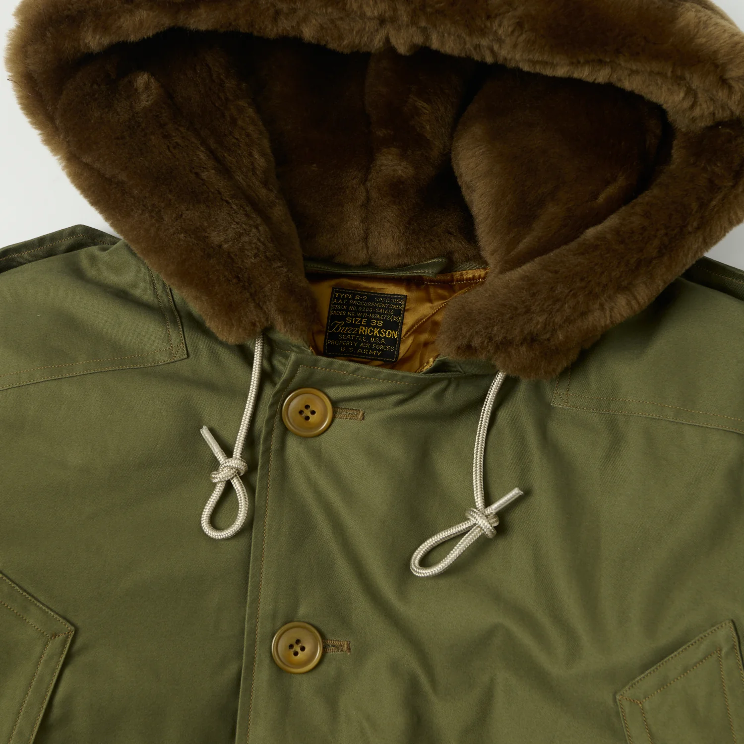 Buzz Rickson's Type B-9 Extreme Cold Flight Parka - Olive Drab - Image 8