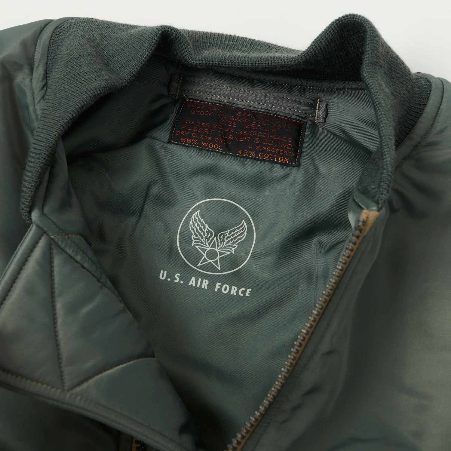 Buzz Rickson's MA-1 'Albert Turner & Co' Flight Jacket - Olive - Image 6
