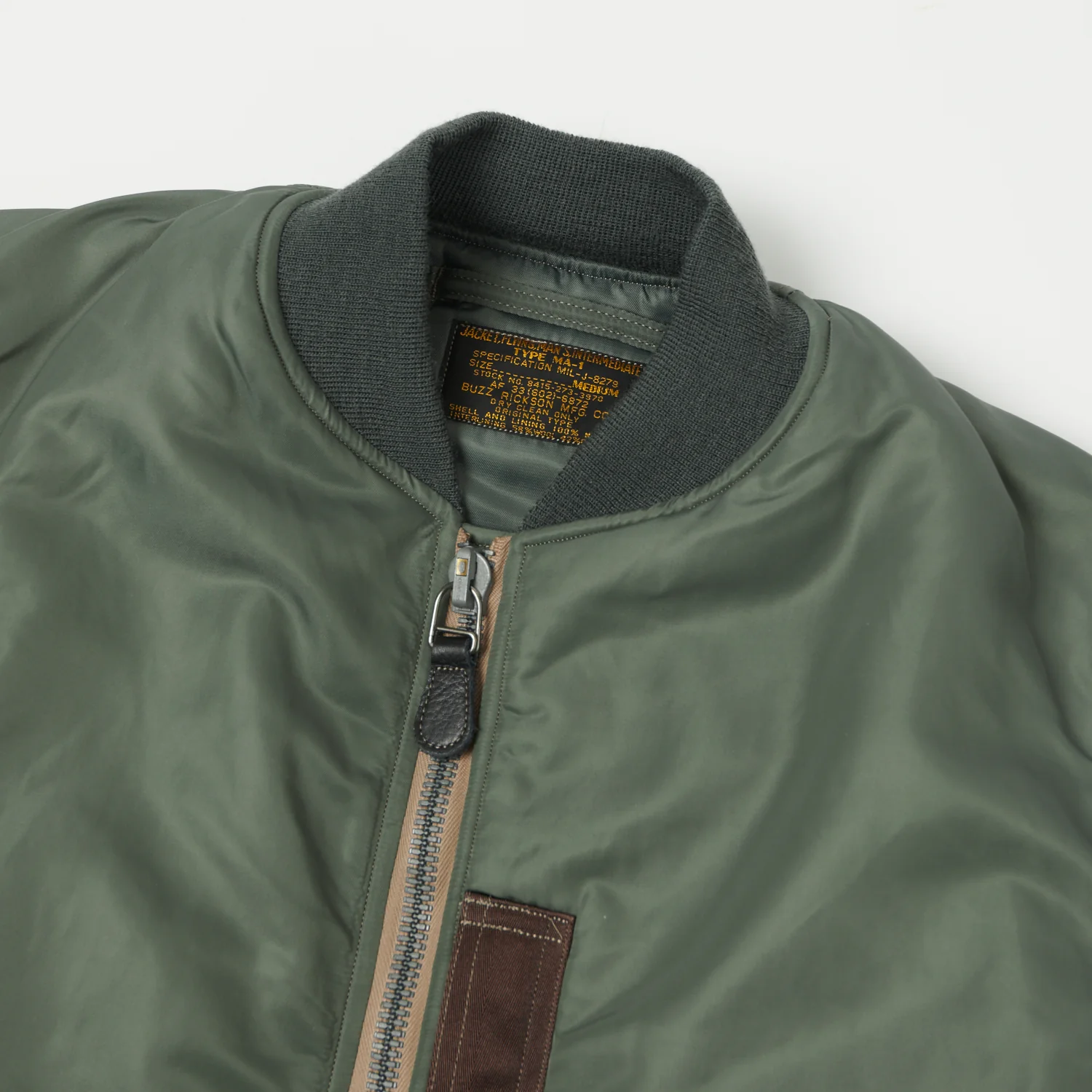 Buzz Rickson's MA-1 'Slender' Flight Jacket - Olive - Image 2