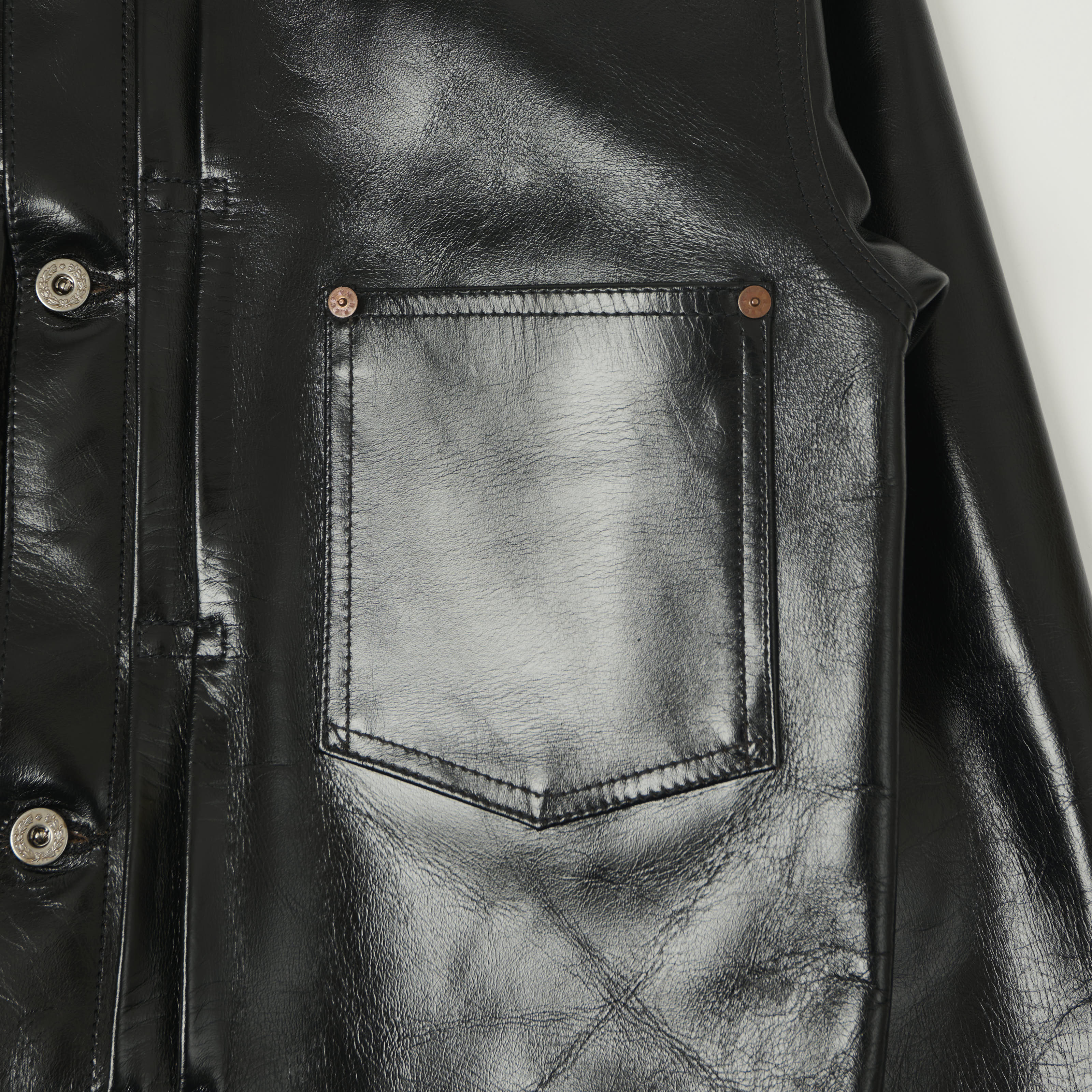 Buzz Rickson's William Gibson Horsehide Leather Type I Jacket - Black - Image 4