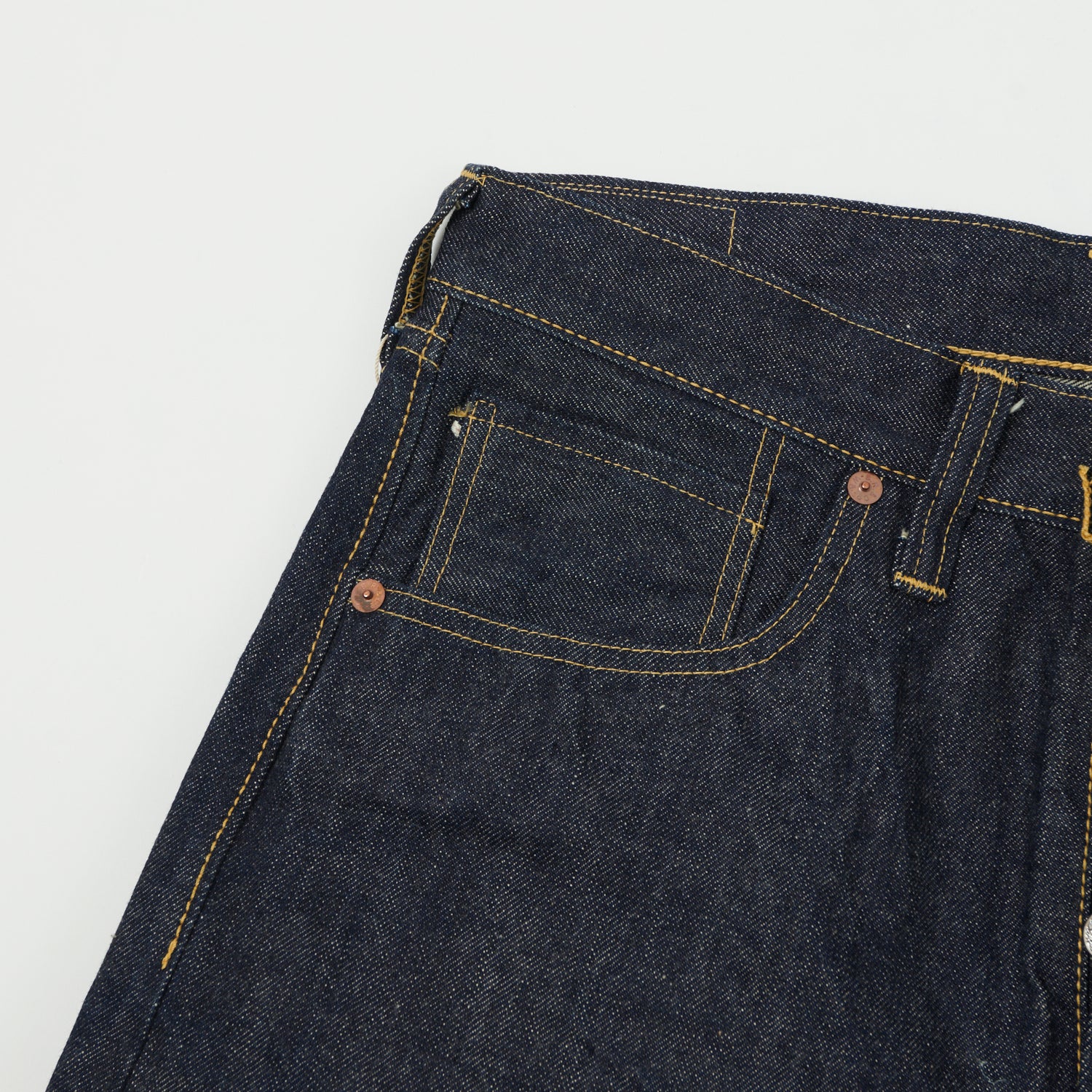 Buzz Rickson's WWII 'Waist Overall' 13.6oz Loose Straight Jean - Raw - Image 5