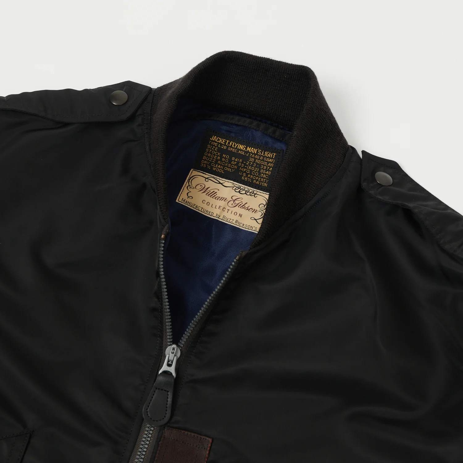 Buzz Rickson's x William Gibson L-2B Flight Jacket 'Regular' - Black - Image 2