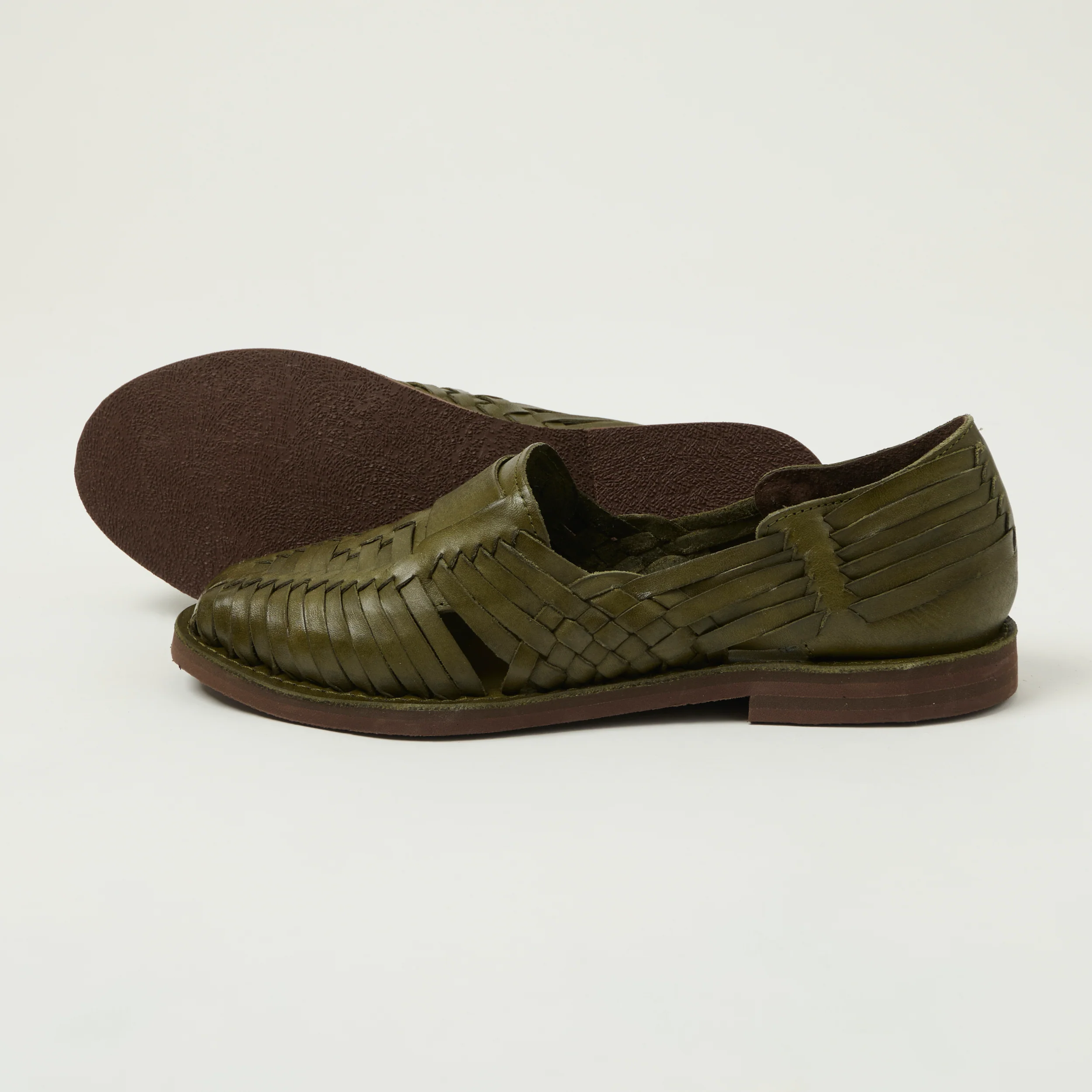 Chamula Brasilia Woven Huarache Shoe - Olive - Image 2