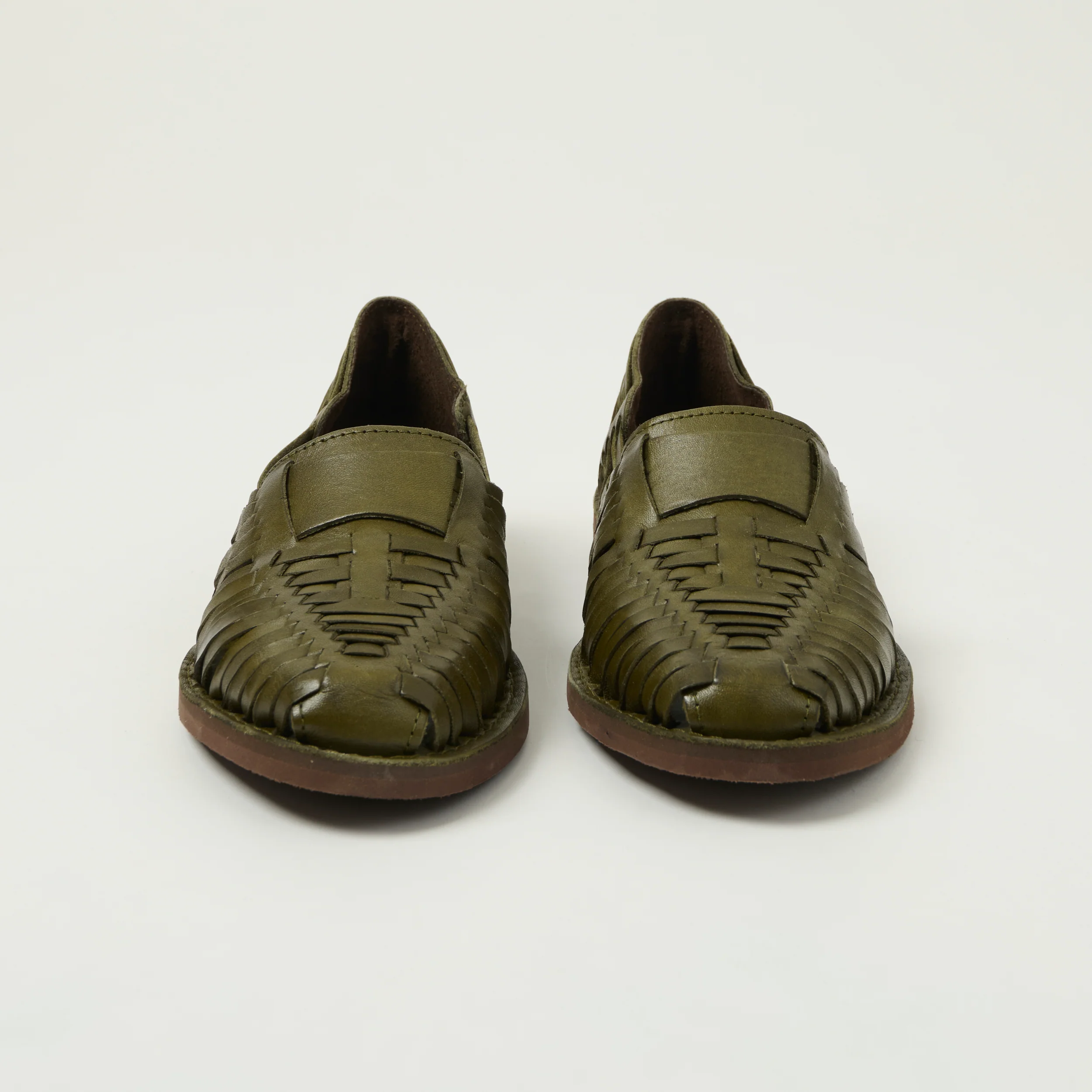 Chamula Brasilia Woven Huarache Shoe - Olive - Image 3