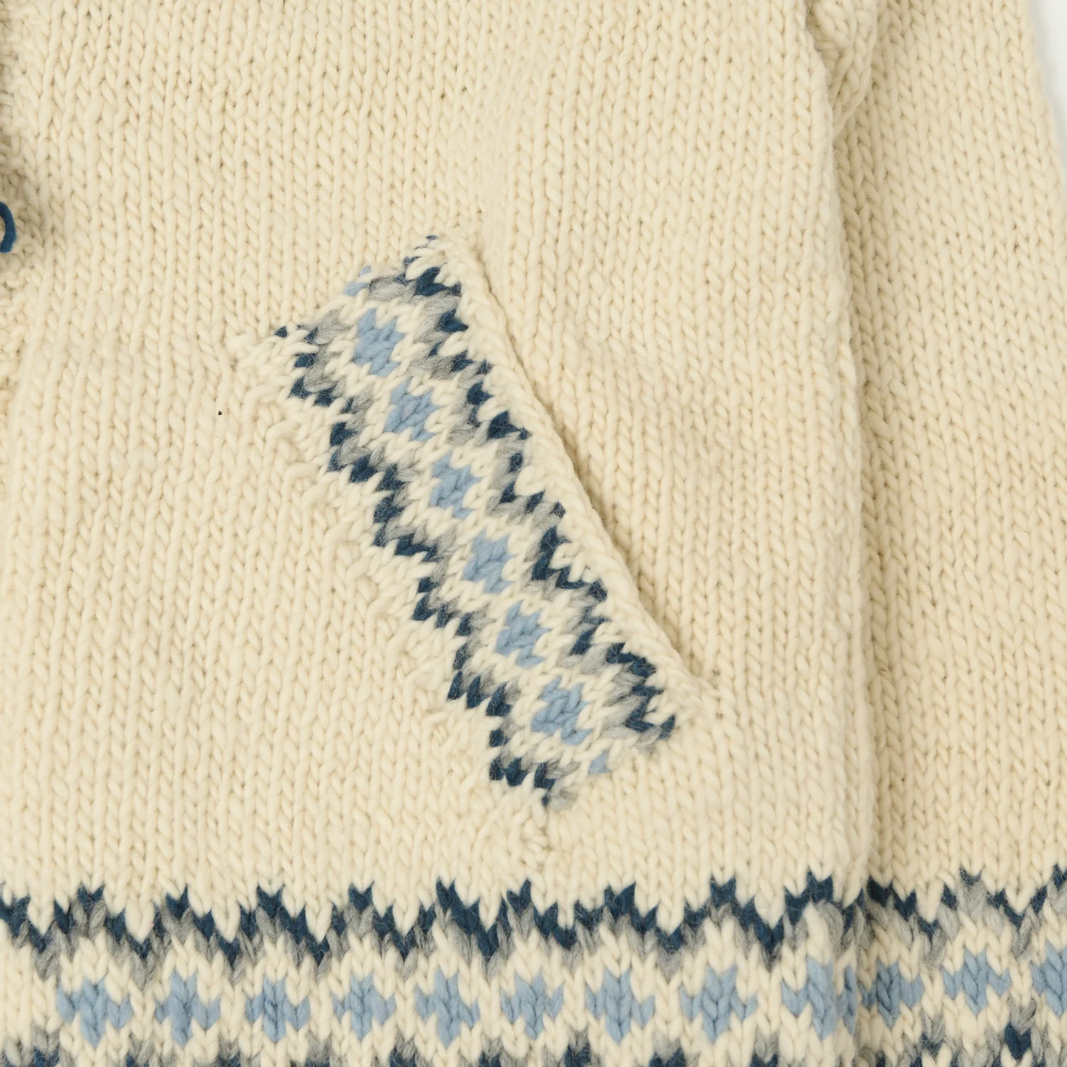 Chamula Merino Wool 'Fair Isle #3' Zip Through Cardigan - Ivory - Image 4