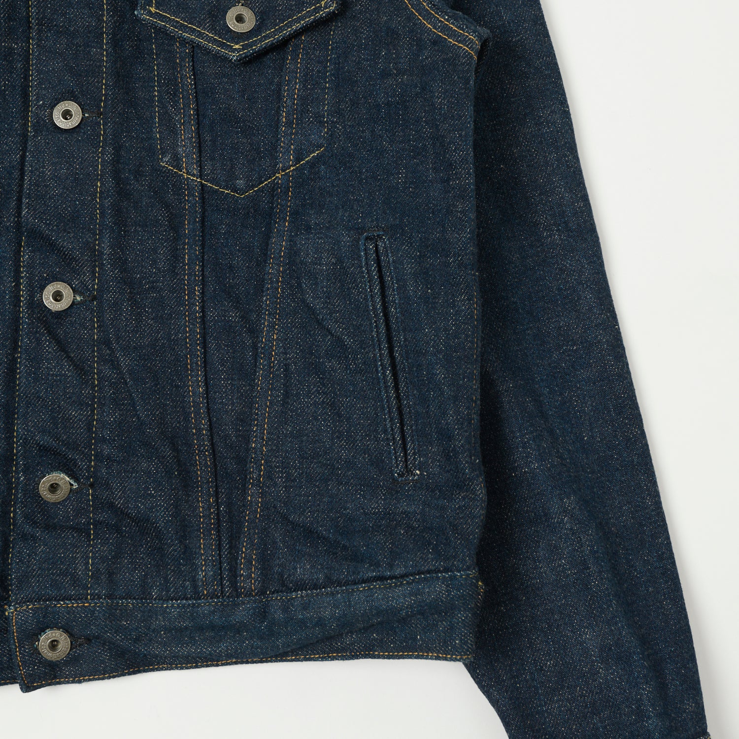 ONI Denim 02527P-KABEG 'Secret Denim Kabuki Beige' Type-III Pocket Denim Jacket - Rinsed - Image 6