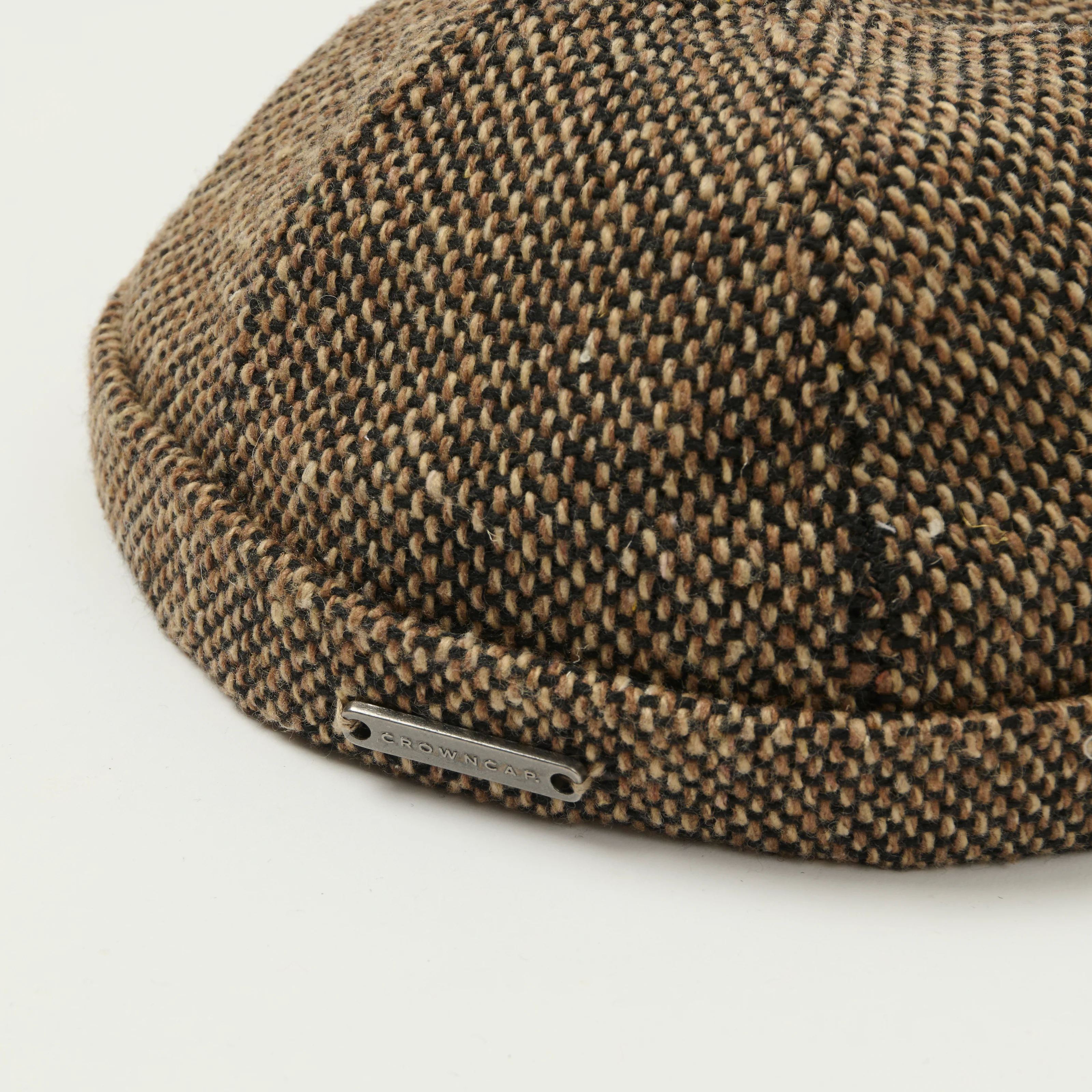 Crown Cap 1-011FP Wool Blend Donegal Beanie Cap - Brown Salt & Pepper - Image 2