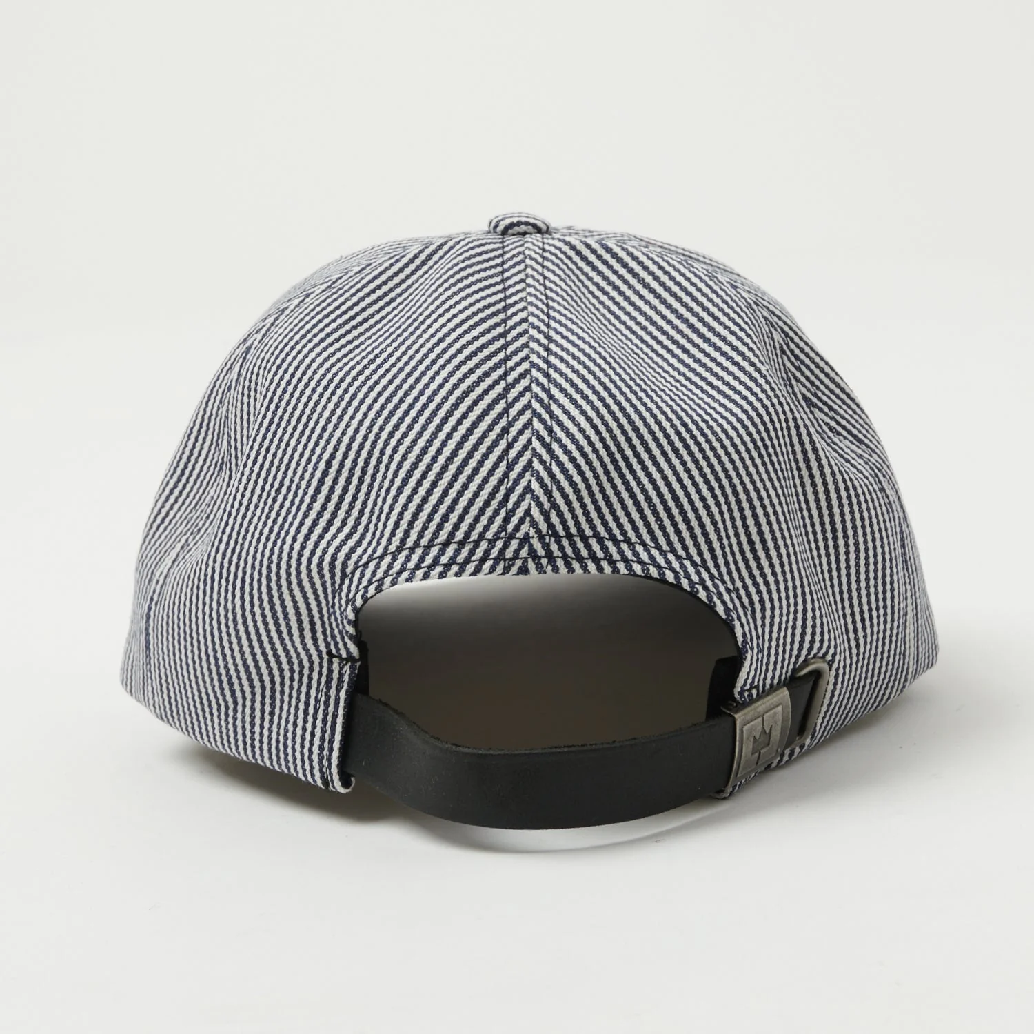 Crown Cap Engineer Stripe Ball Cap - White/Navy Stripe - Image 3