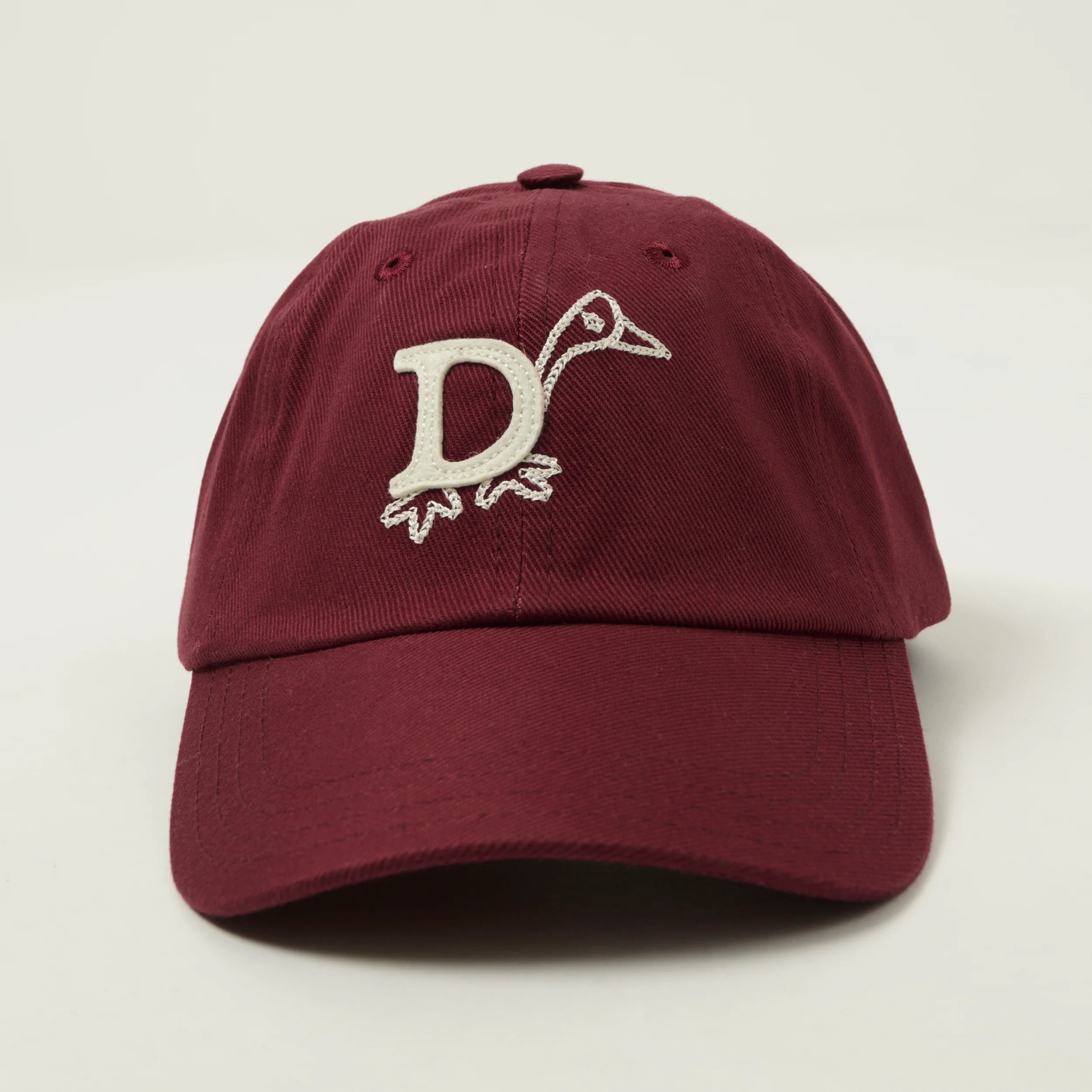 Drake's 'D Duck' Twill Baseball Cap - Burgundy - Image 2