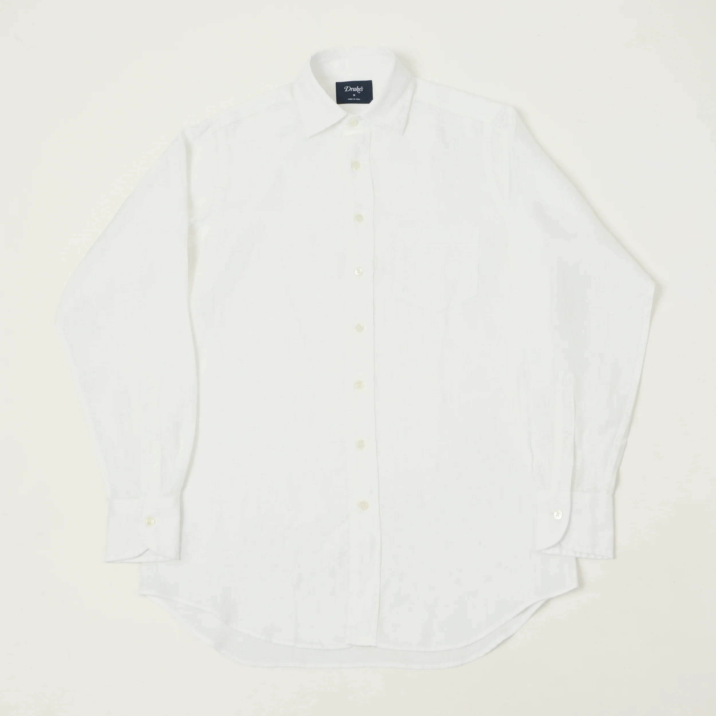Drake's Linen Summer Shirt - White